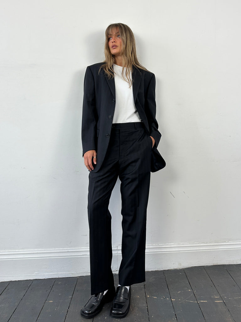 Yves Saint Laurent Pinstripe Pure Wool Single Breasted Suit - 40S/W32 - SYLK