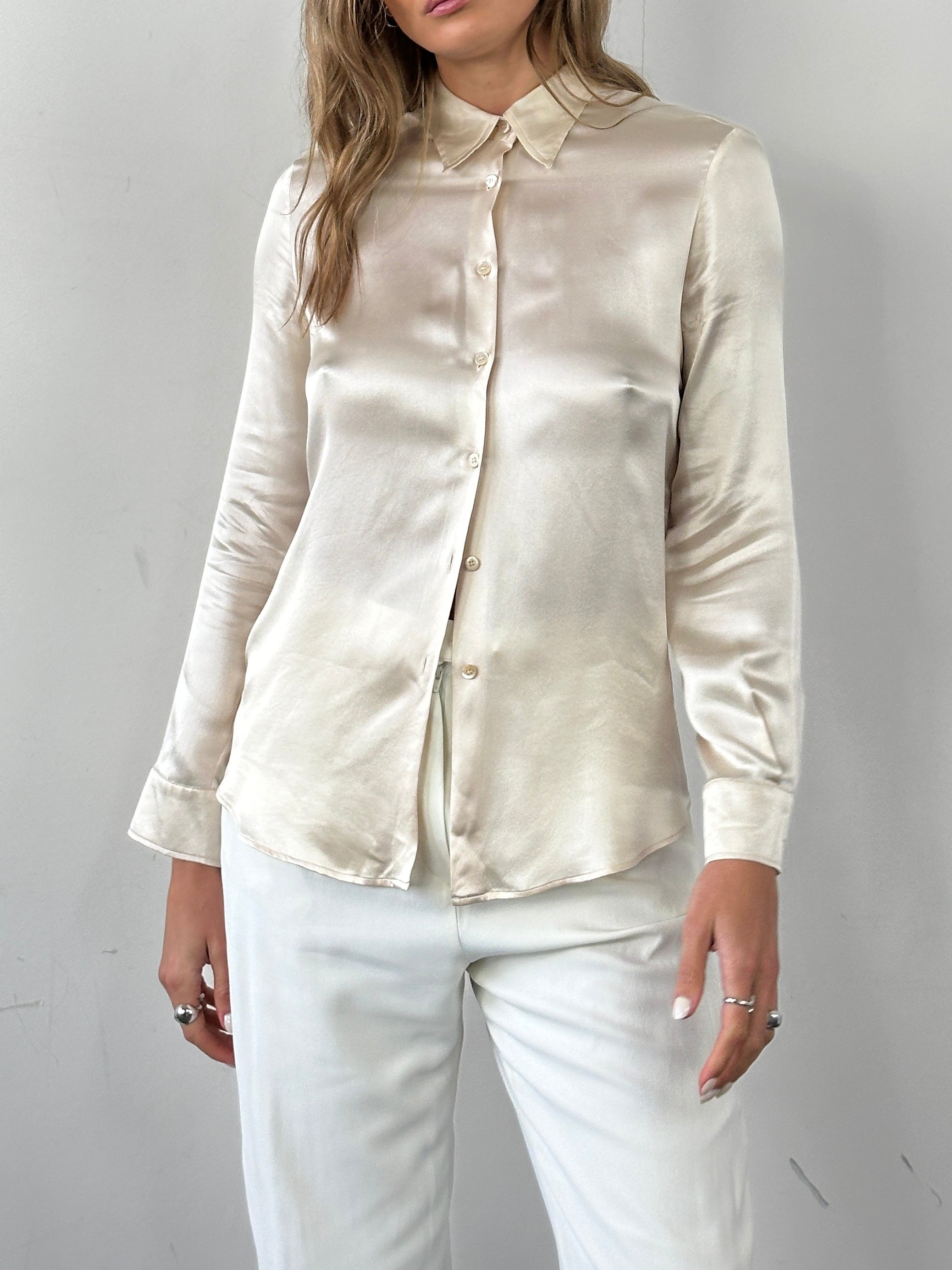 Marella Satin Shirt - S - SYLK