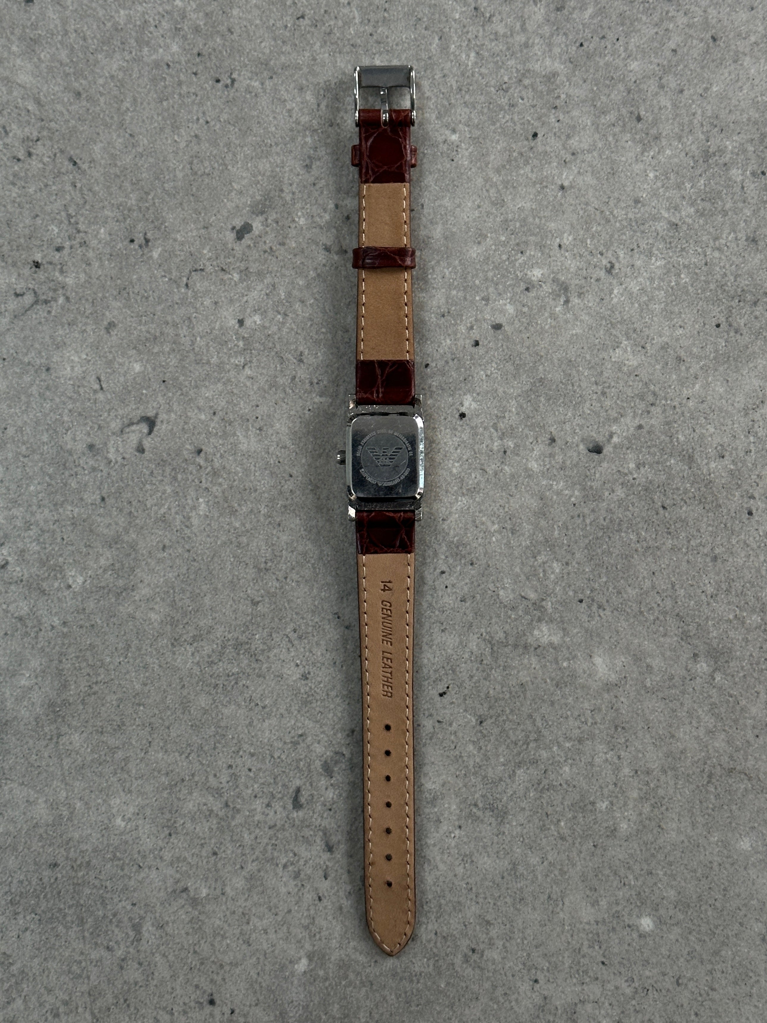 Emporio Armani 1990s Stainless Steel Leather Watch | SYLK