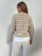 St Michael Stripe Knitted Jumper - M - SYLK