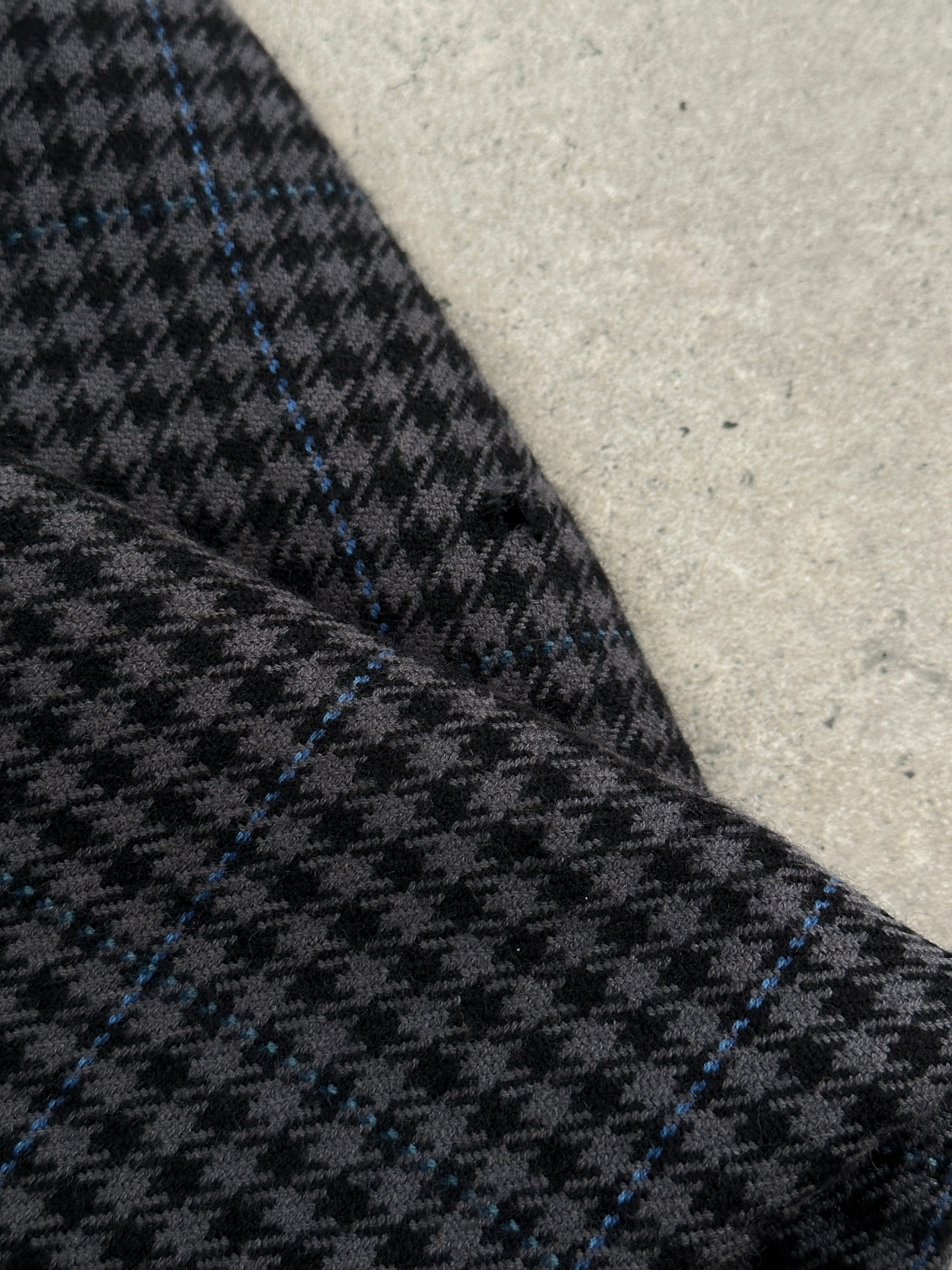 Yves Saint Laurent 1980s check brushed wool blazer in size 40R/L, featuring classic tailored fit and vintage plaid pattern.
