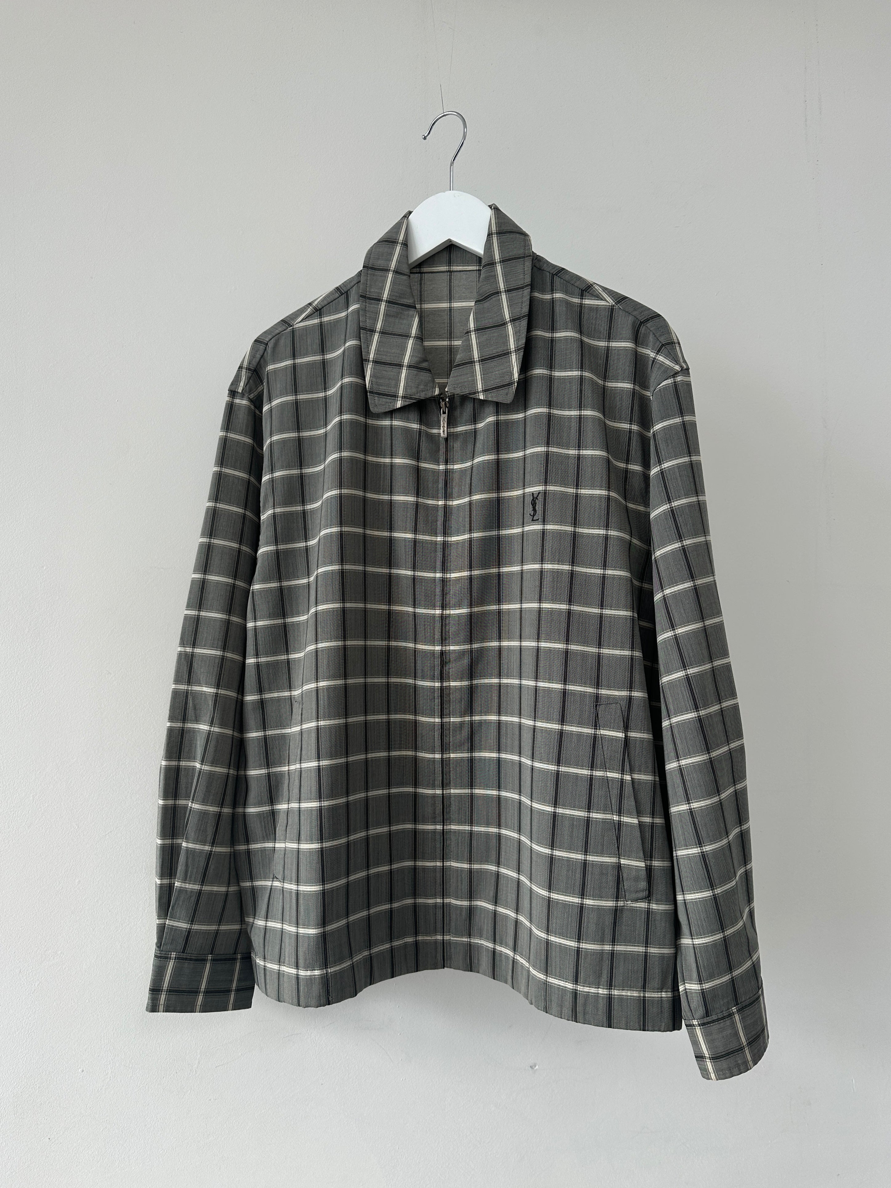 Yves Saint Laurent Check Logo Bomber Jacket - M/L - SYLK