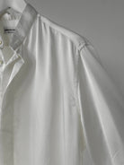 Pierre Cardin Satin Collarless Dress Shirt - L - SYLK