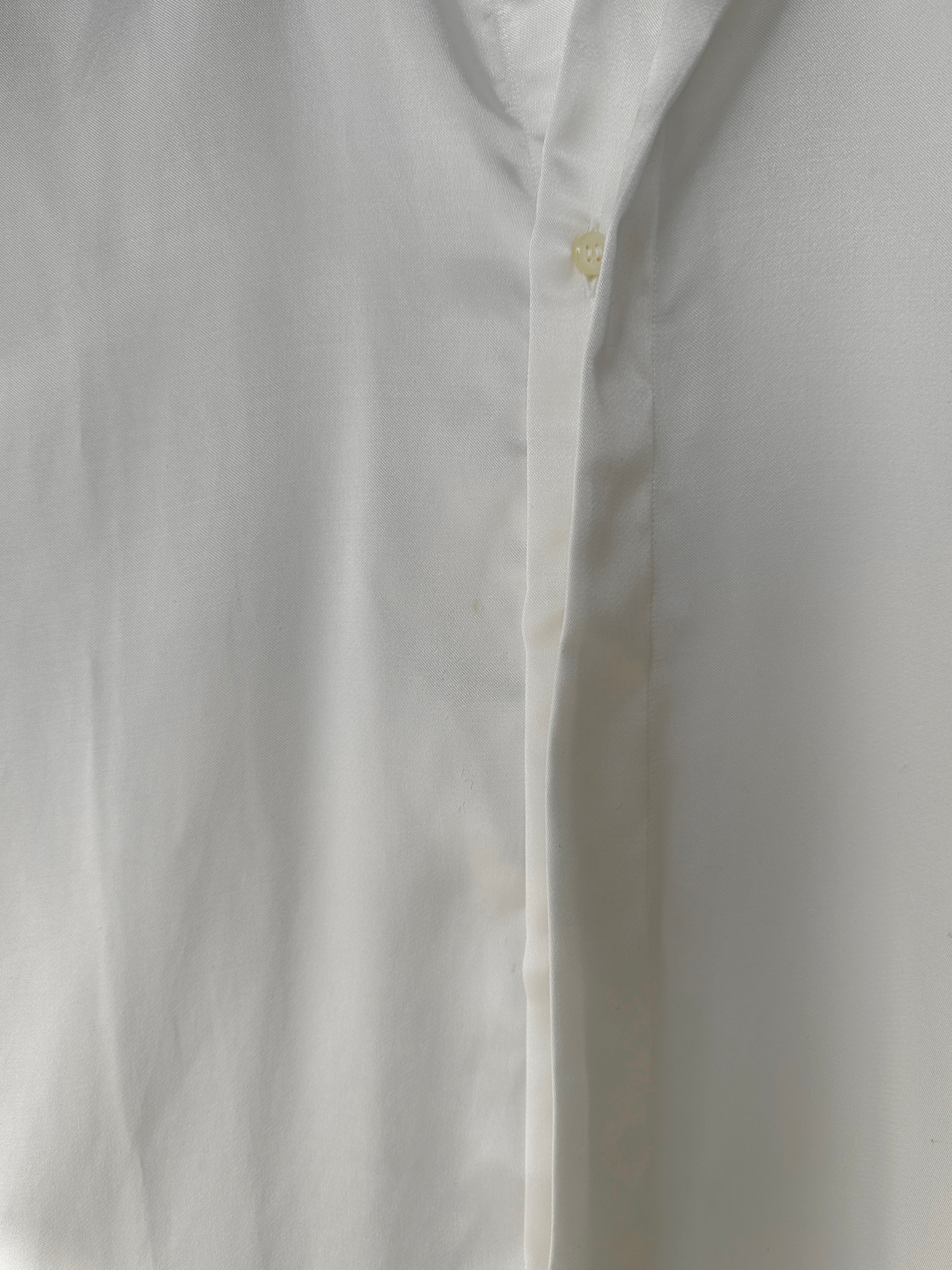 Pierre Cardin Satin Collarless Dress Shirt - L - SYLK