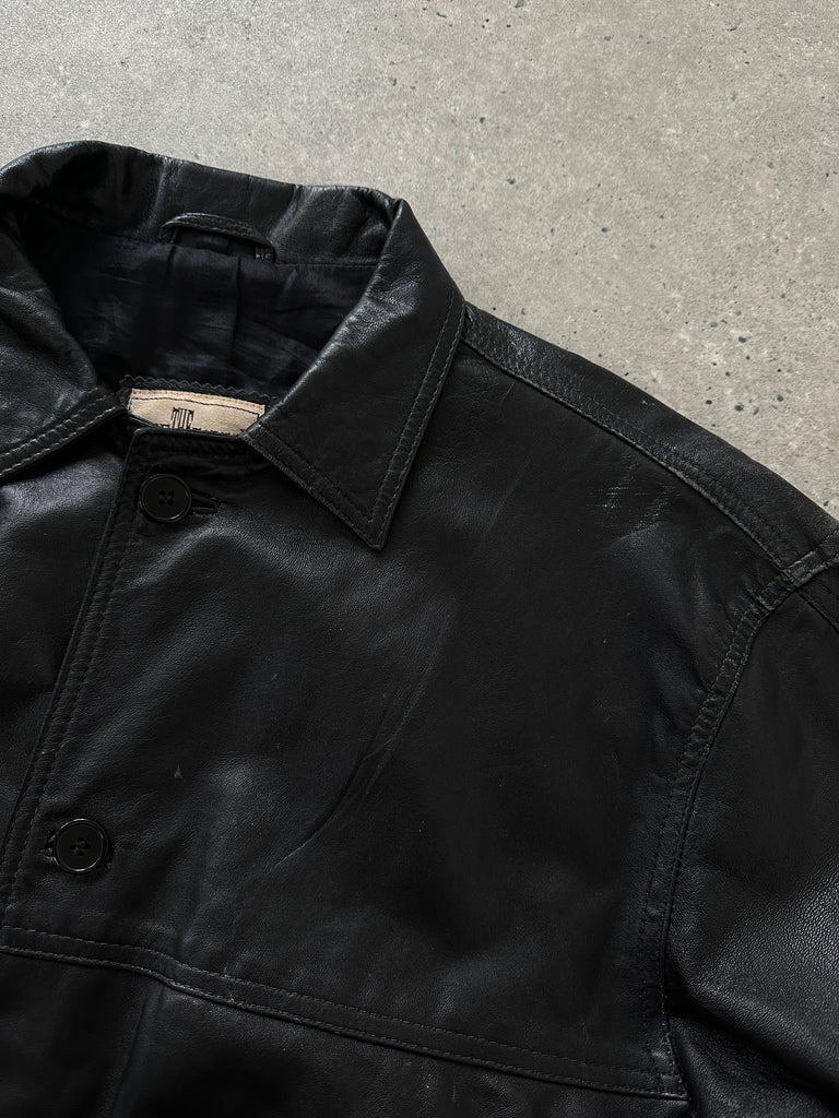 Vintage Leather Bomber Jacket - M - SYLK