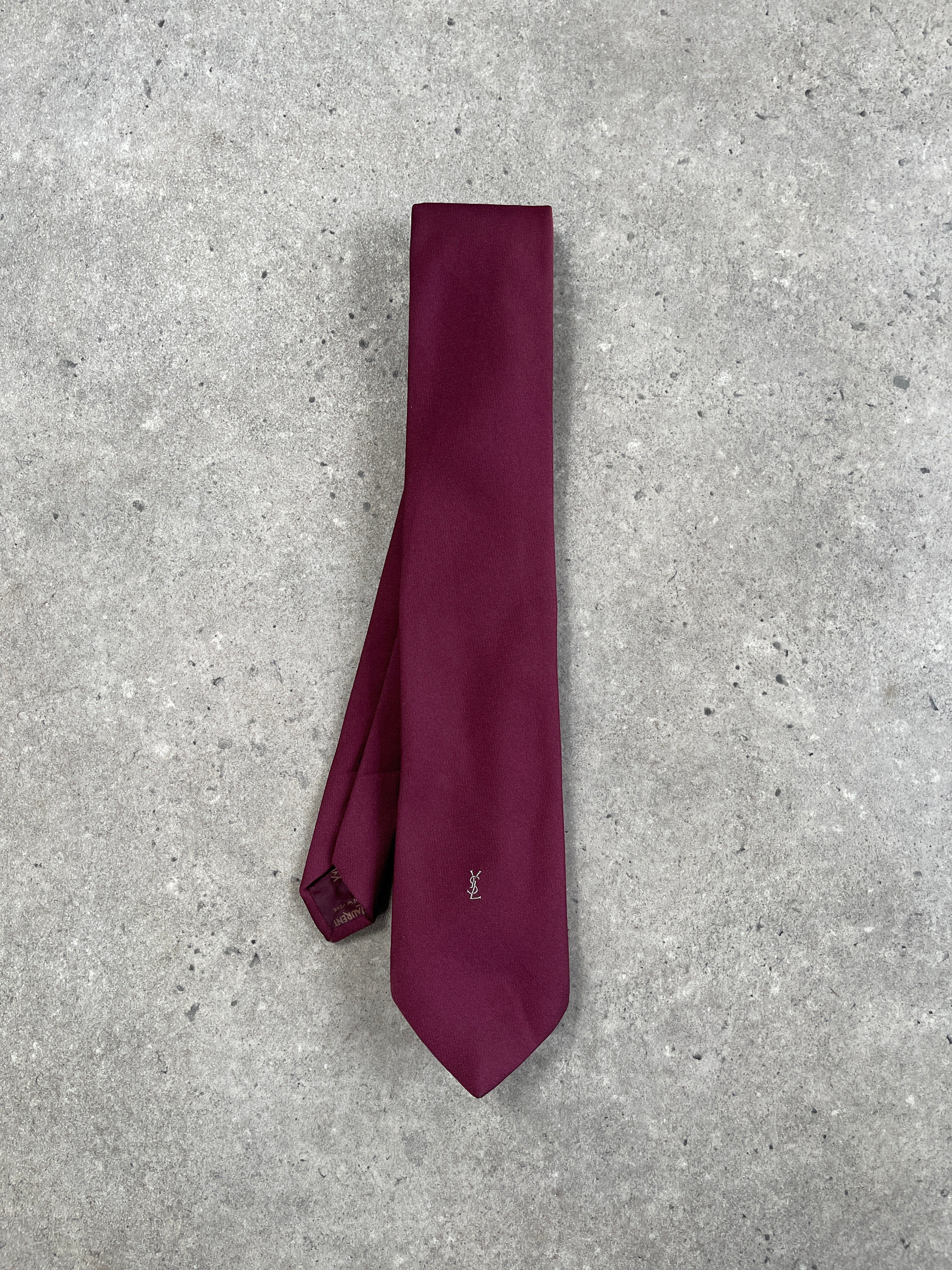 Yves Saint Laurent Paris 1980s Pure Silk Logo Tie