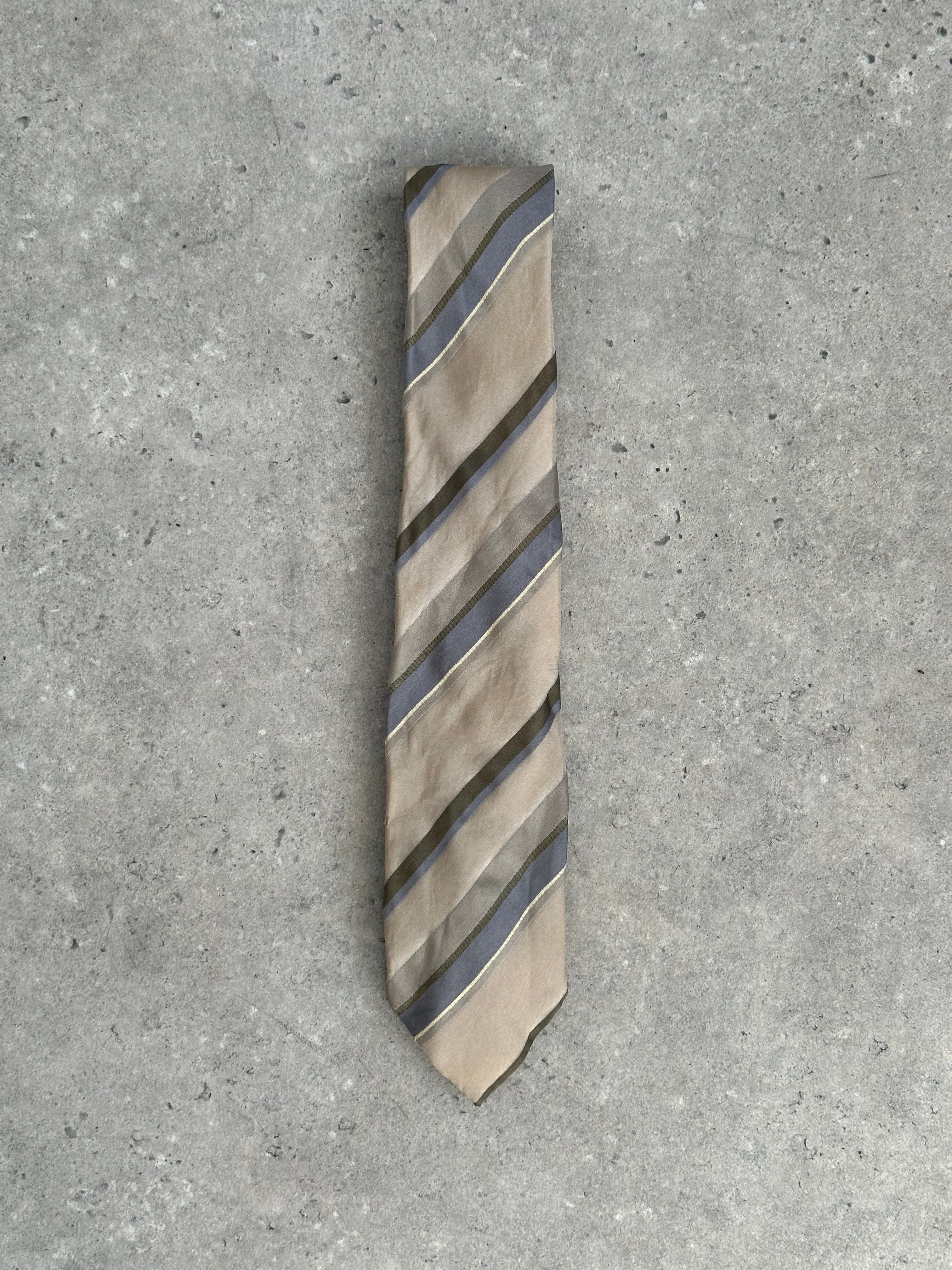 Japanese Vintage 1990s Pure Silk Striped Tie