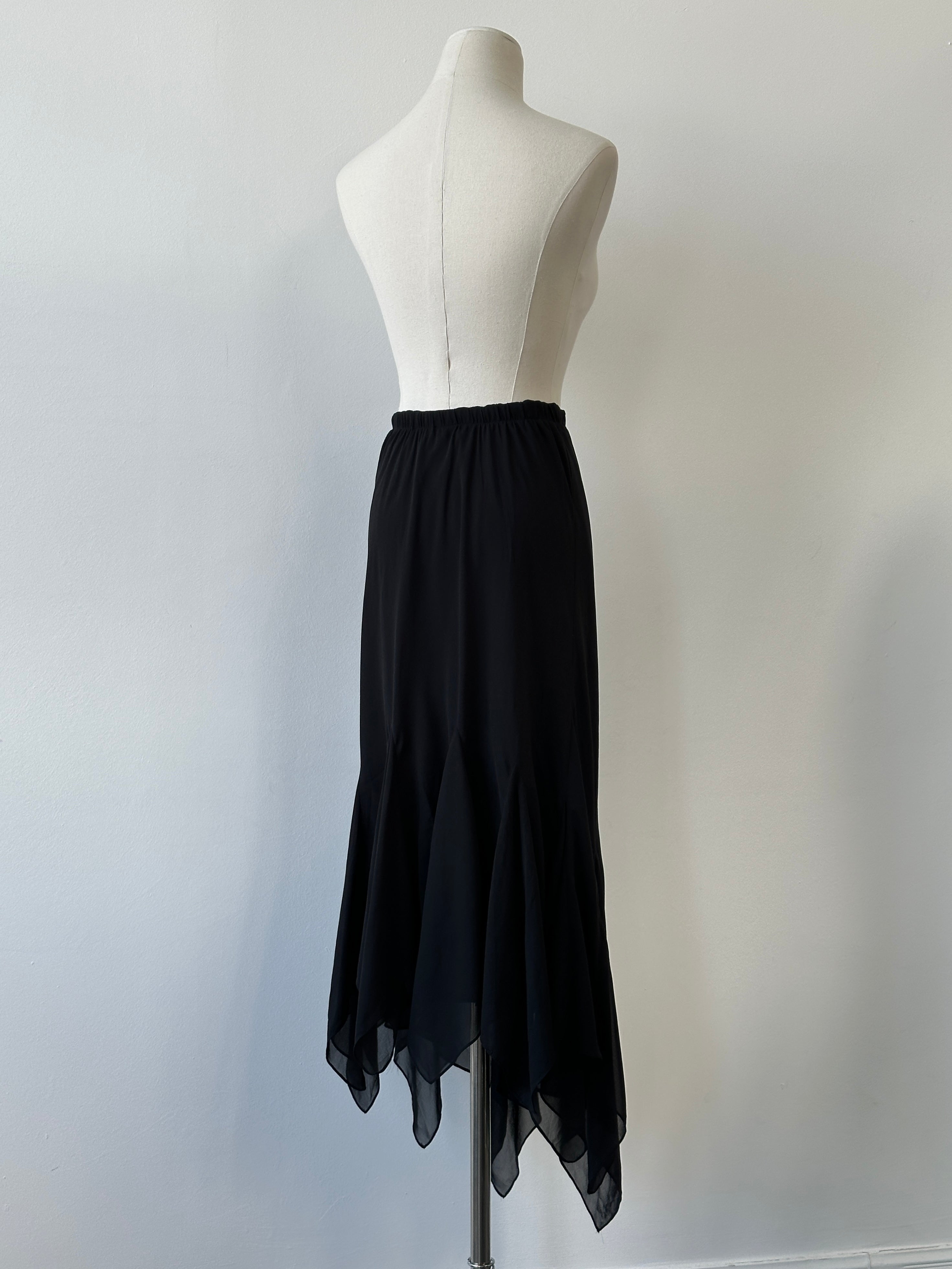 Vintage 2000s Asymmetrical Layered Sheer Midi Skirt - W24-28