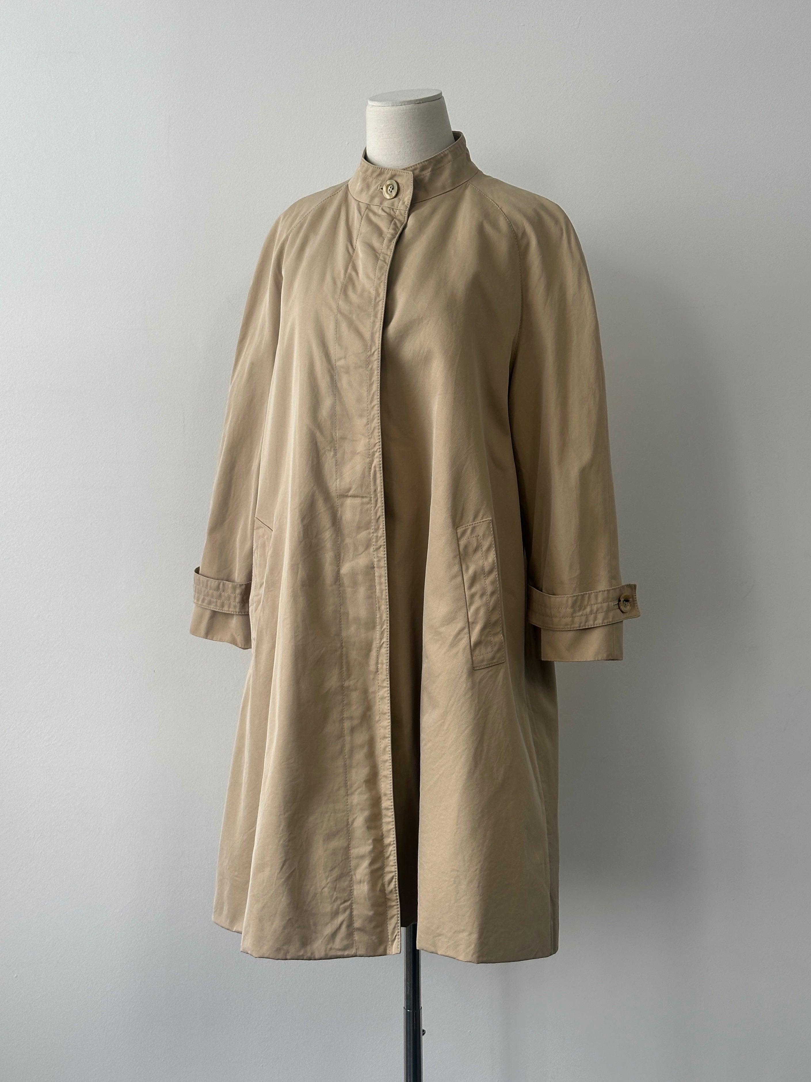Aquascutum 1980s Aqua 5 Pure Cotton A-Line Trench Coat - S