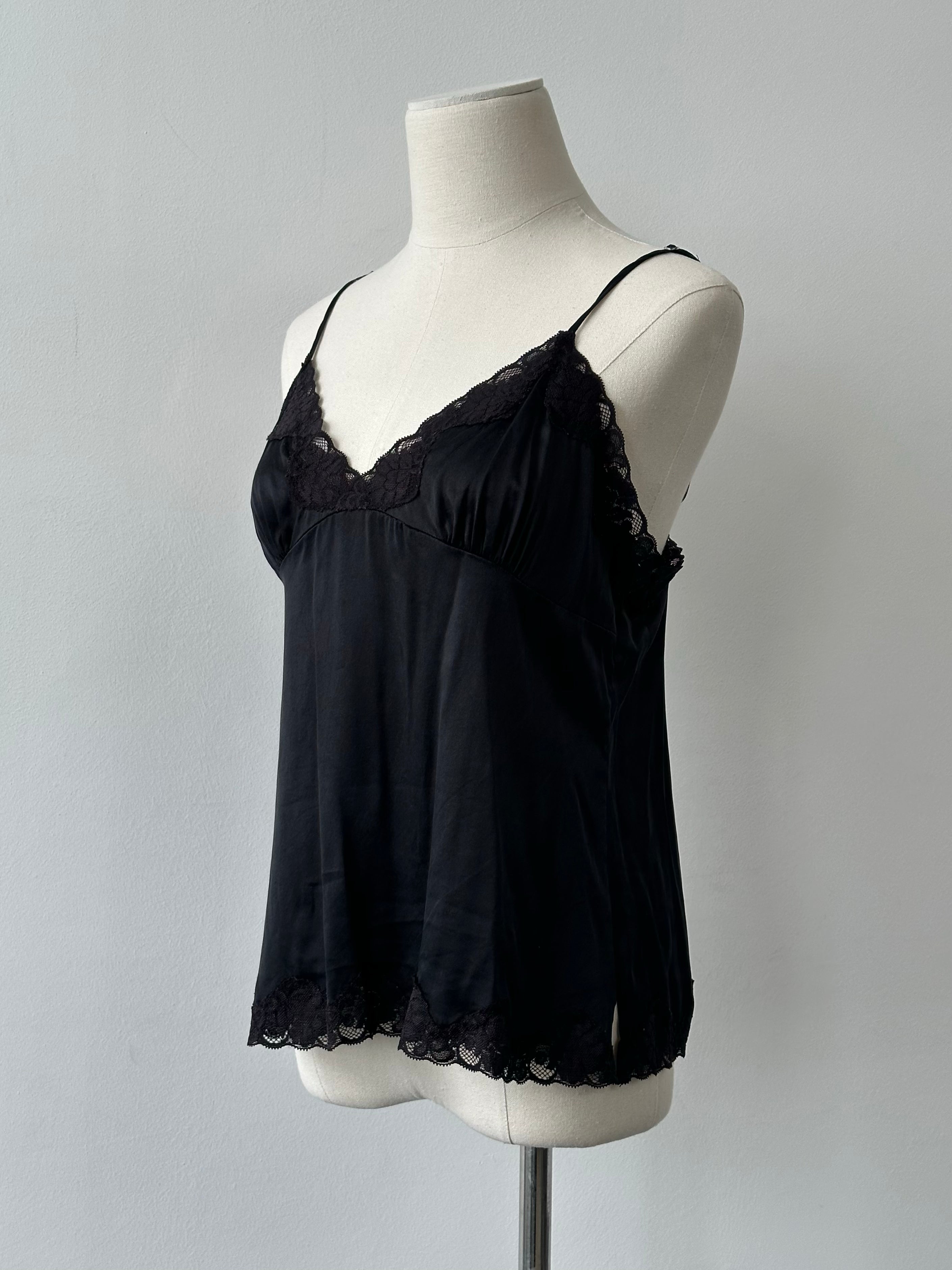 Vintage 1990s Silk Lace Cami Top - M