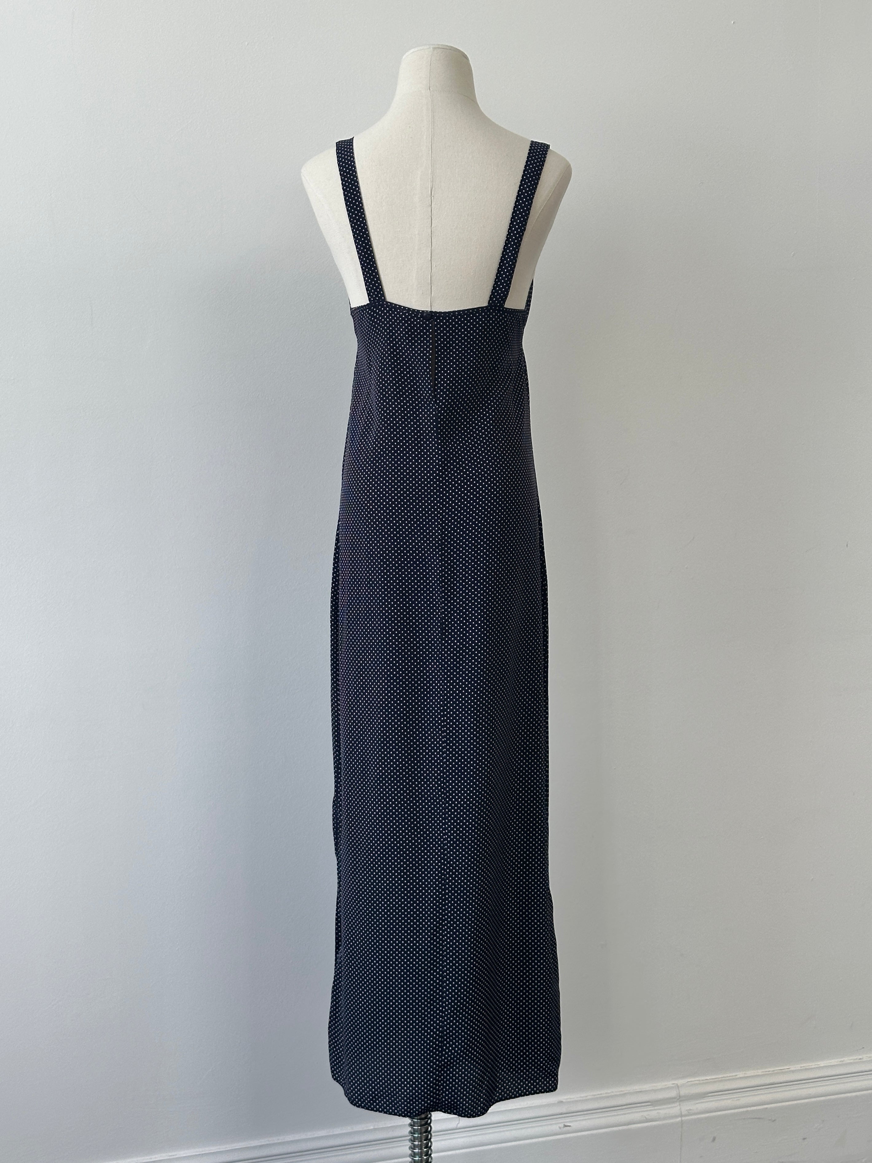 St Michael1990s Polka Dot Floor Length Slip Dress - M