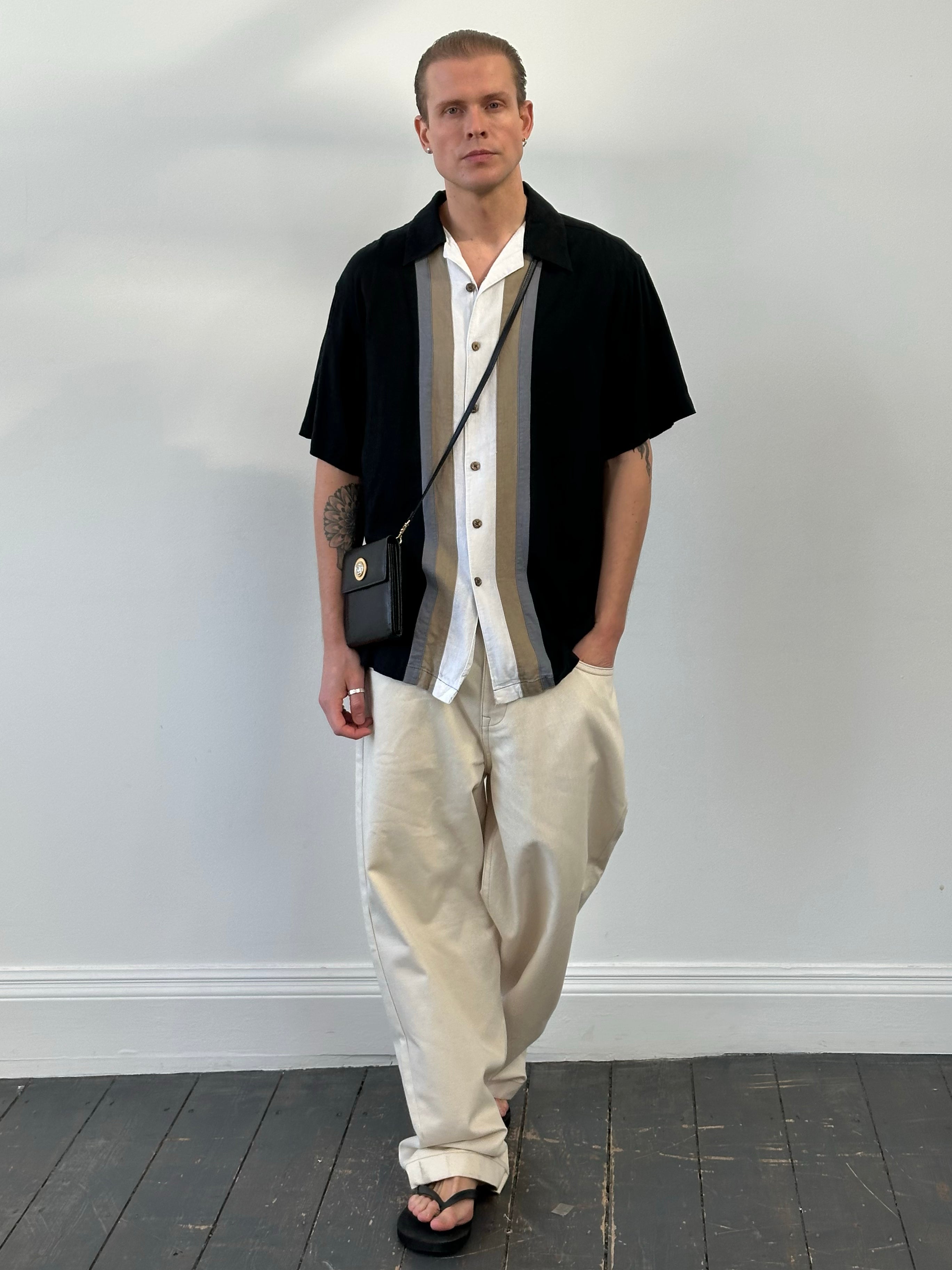 Vintage 1990s Linen Woven Shirt - XL