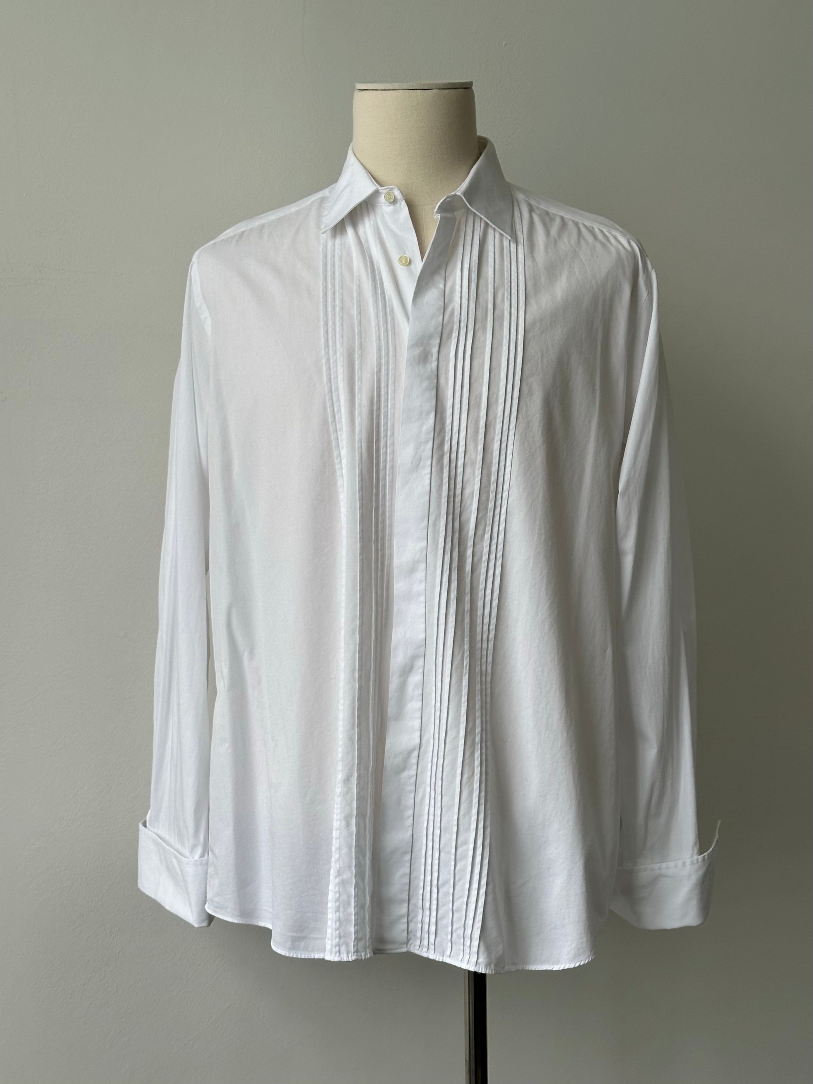 Christian Dior Monsieur 1990s Pure Cotton Tuxedo Dress Shirt - L