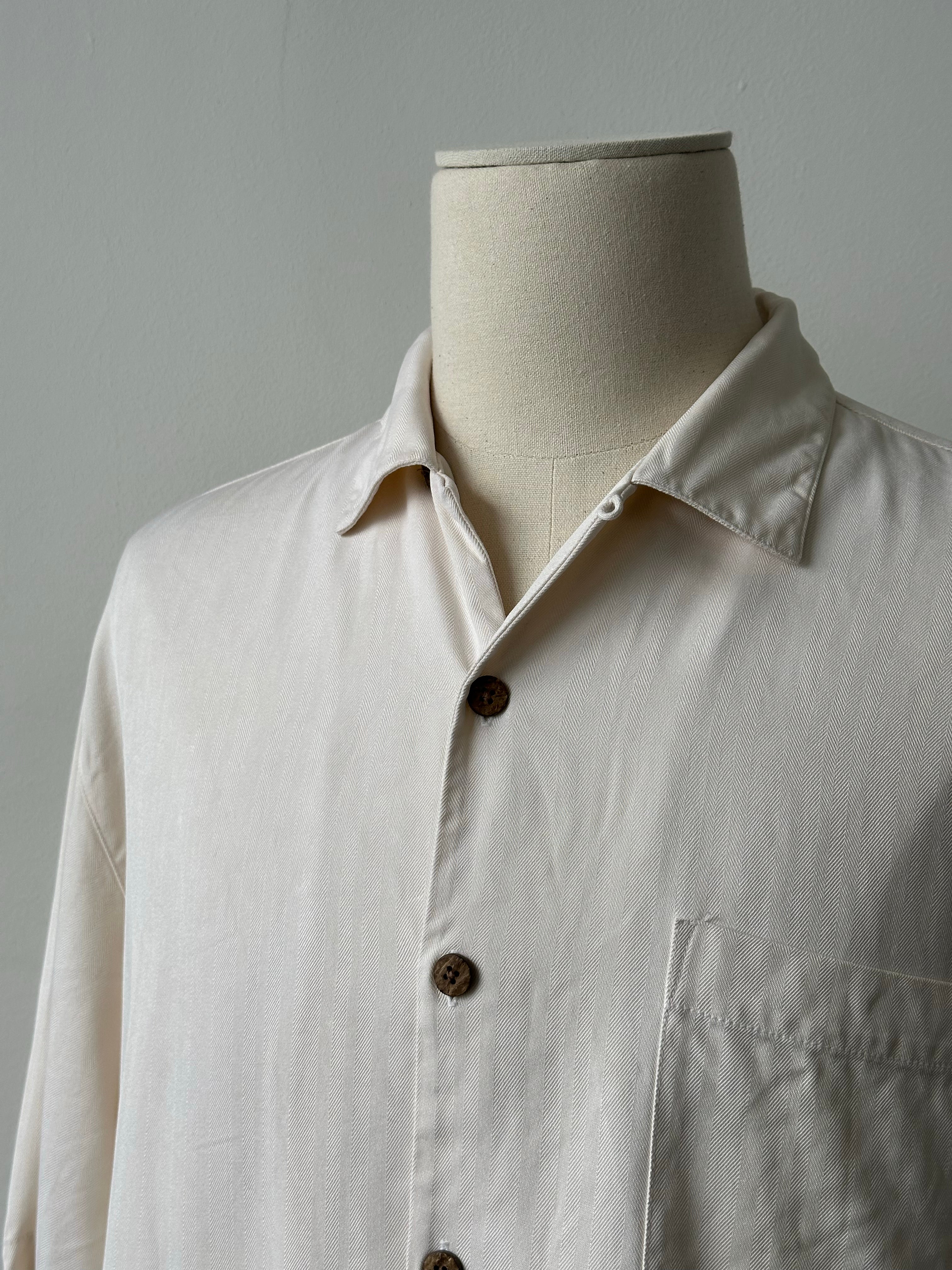 Vintage 1990s Pure Silk Woven Shirt - L