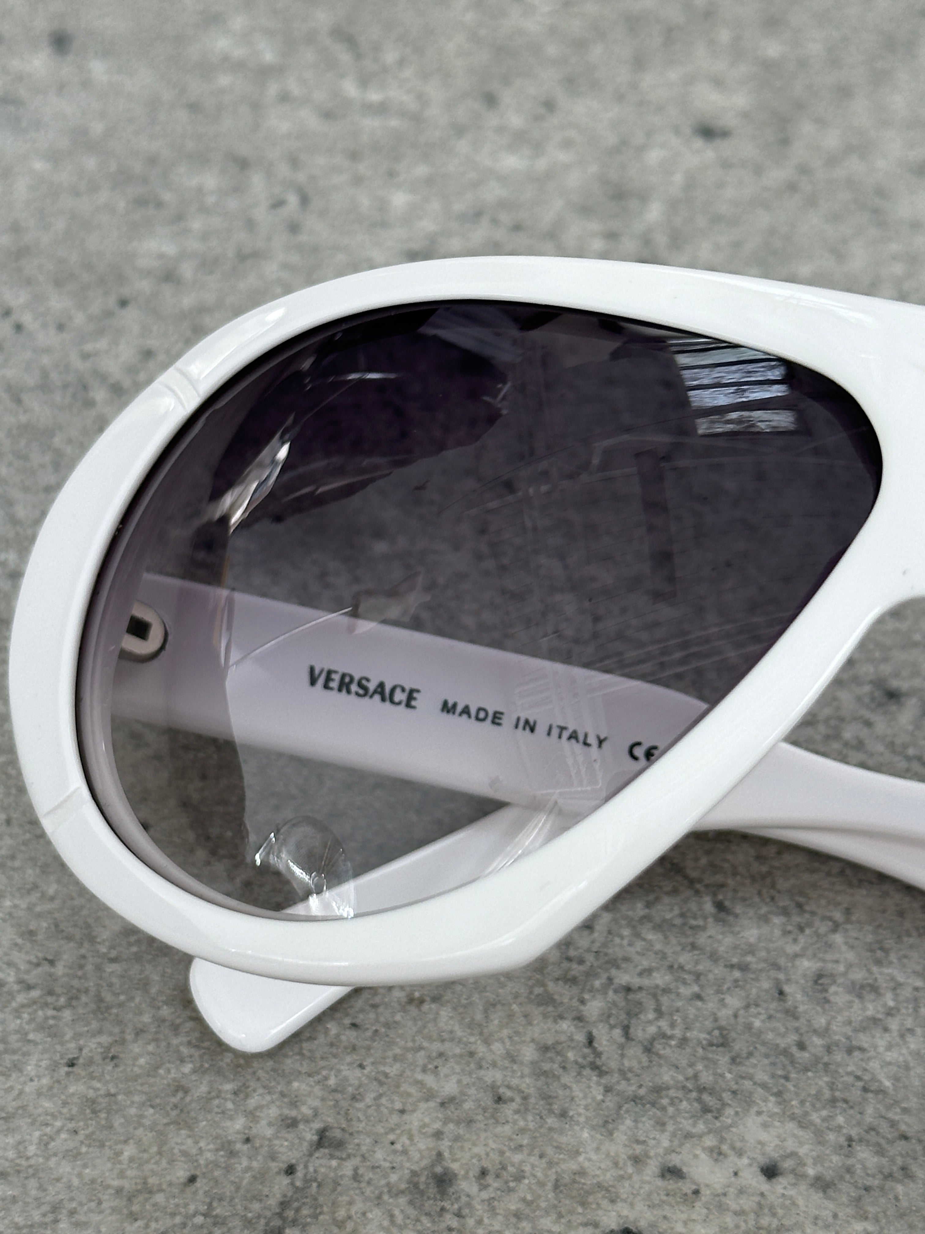 Versace 2000s Oversized Shield Logo Sunglasses