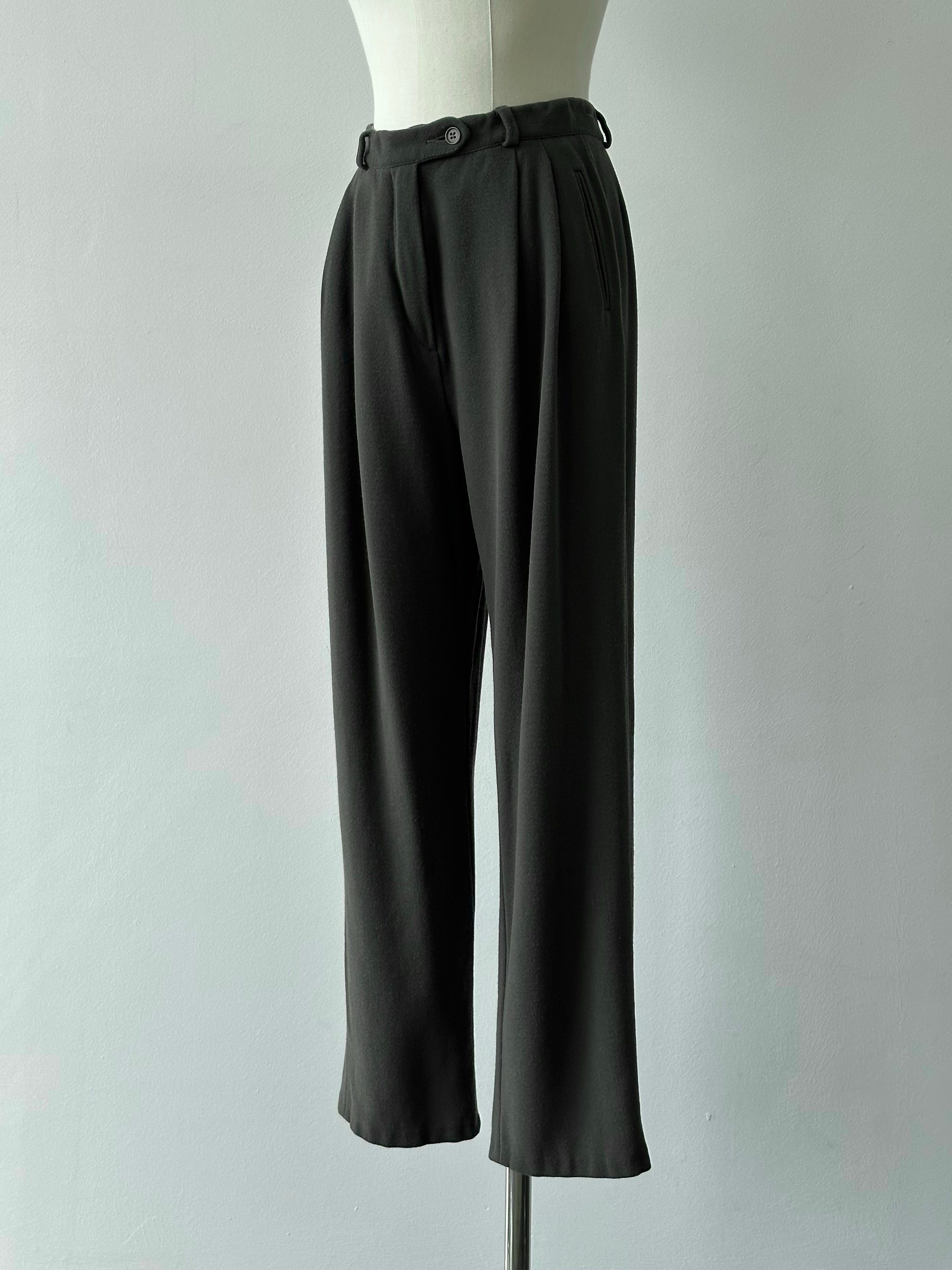 Emporio Armani 1990s Wool Pleated Tailored Trousers - W25
