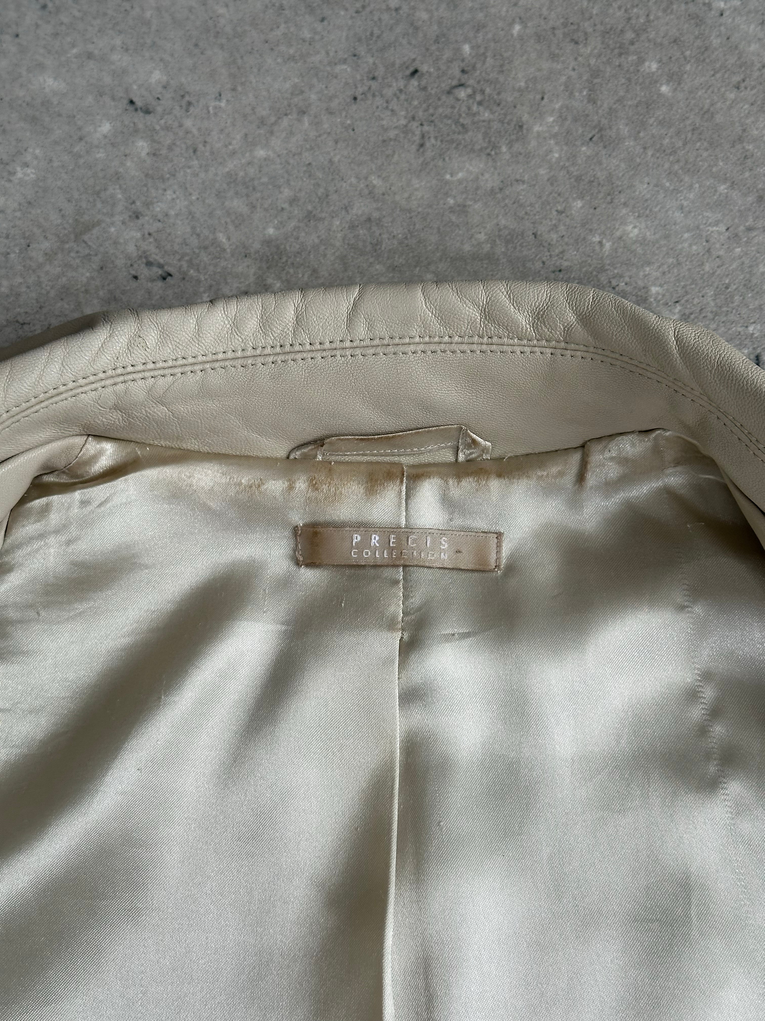 Vintage 1990s Leather Belted Trench Coat - S