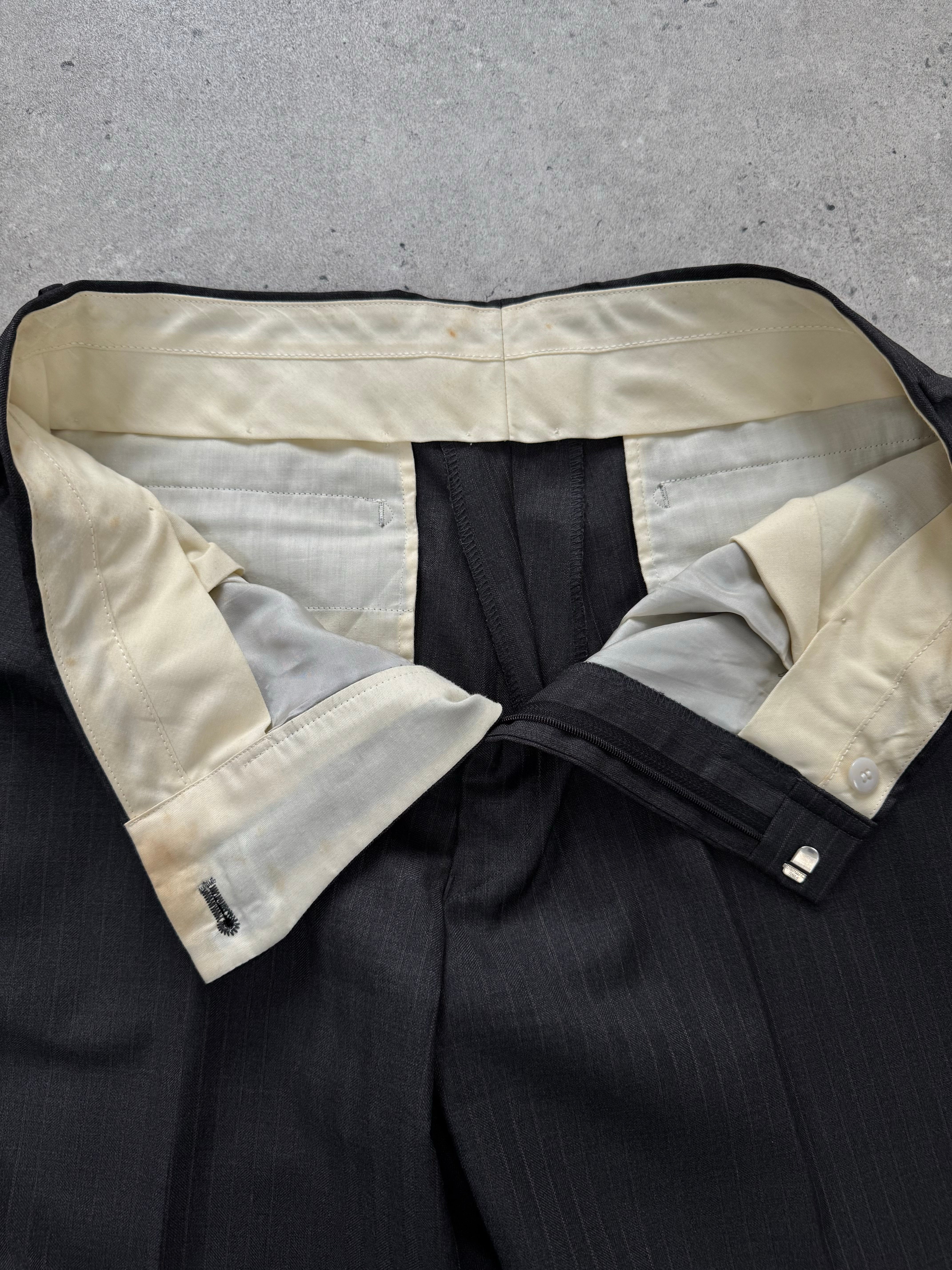 Loro Piana x Durban 1990s Pure Wool Double Breasted Stripe Suit - 38R/L