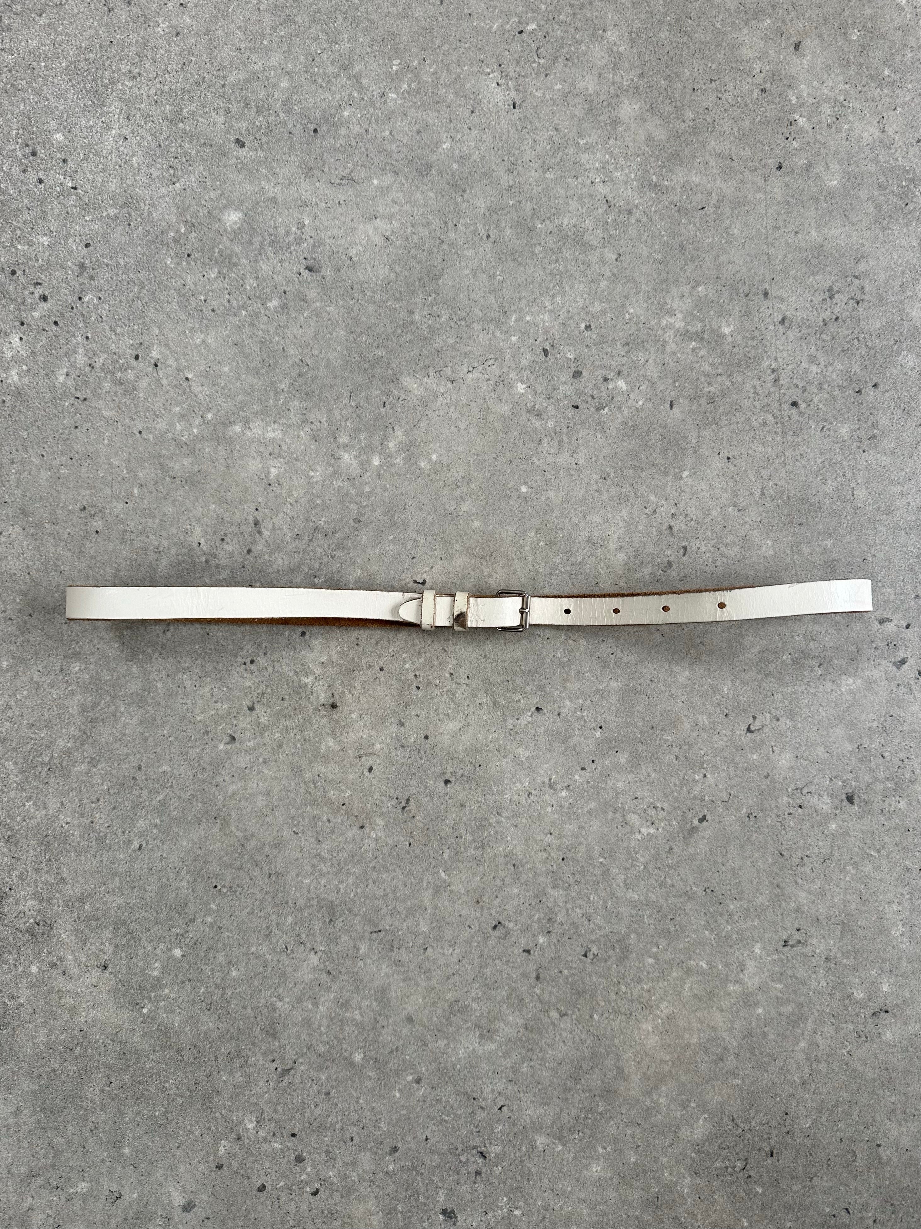Vintage 1990s Leather Skinny Belt - W27-31