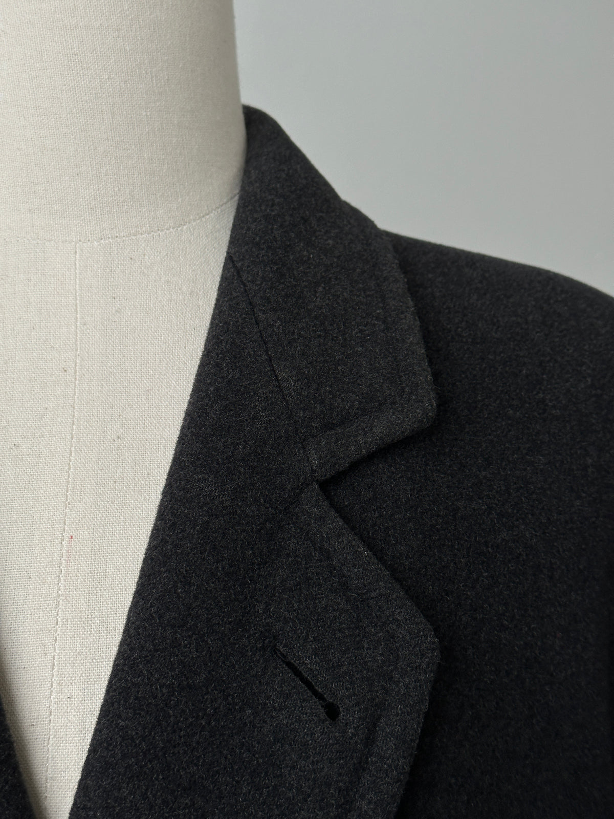 Vintage 1990s Wool Cashmere High Neck Belted Coat - L
