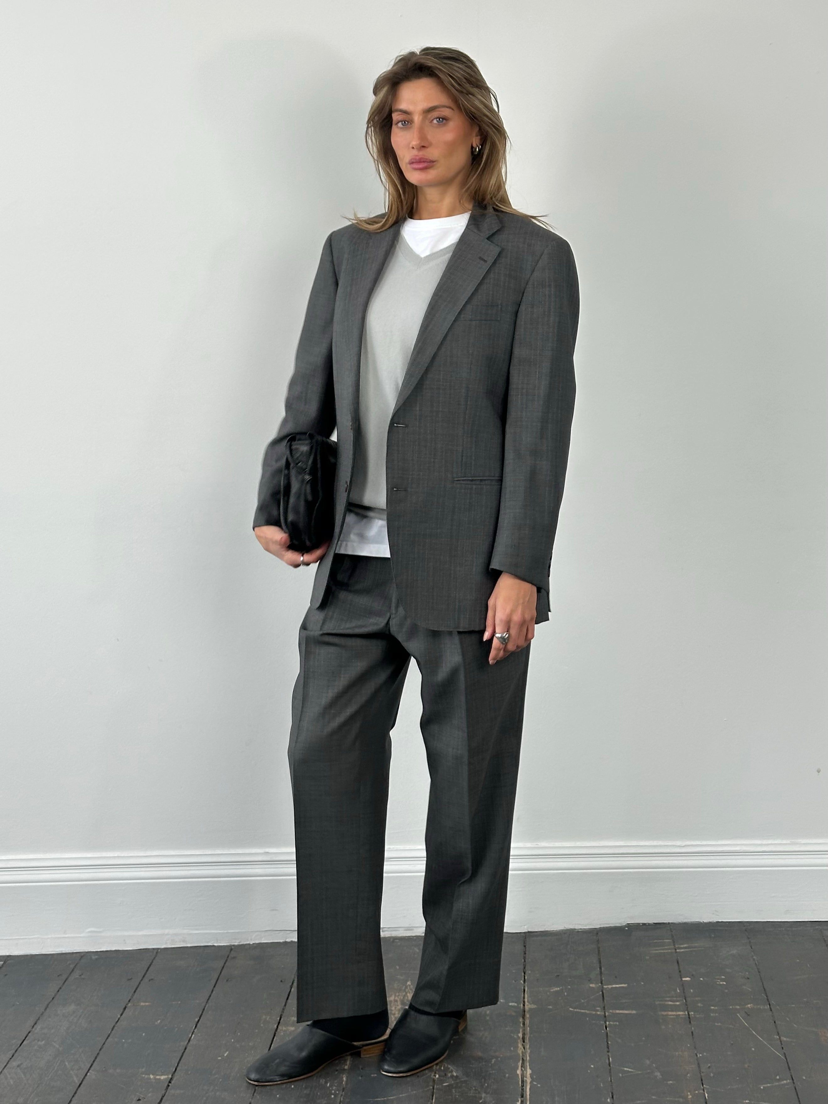 Burberry London 1990s Pure Wool Single Breasted Suit - 36S/M