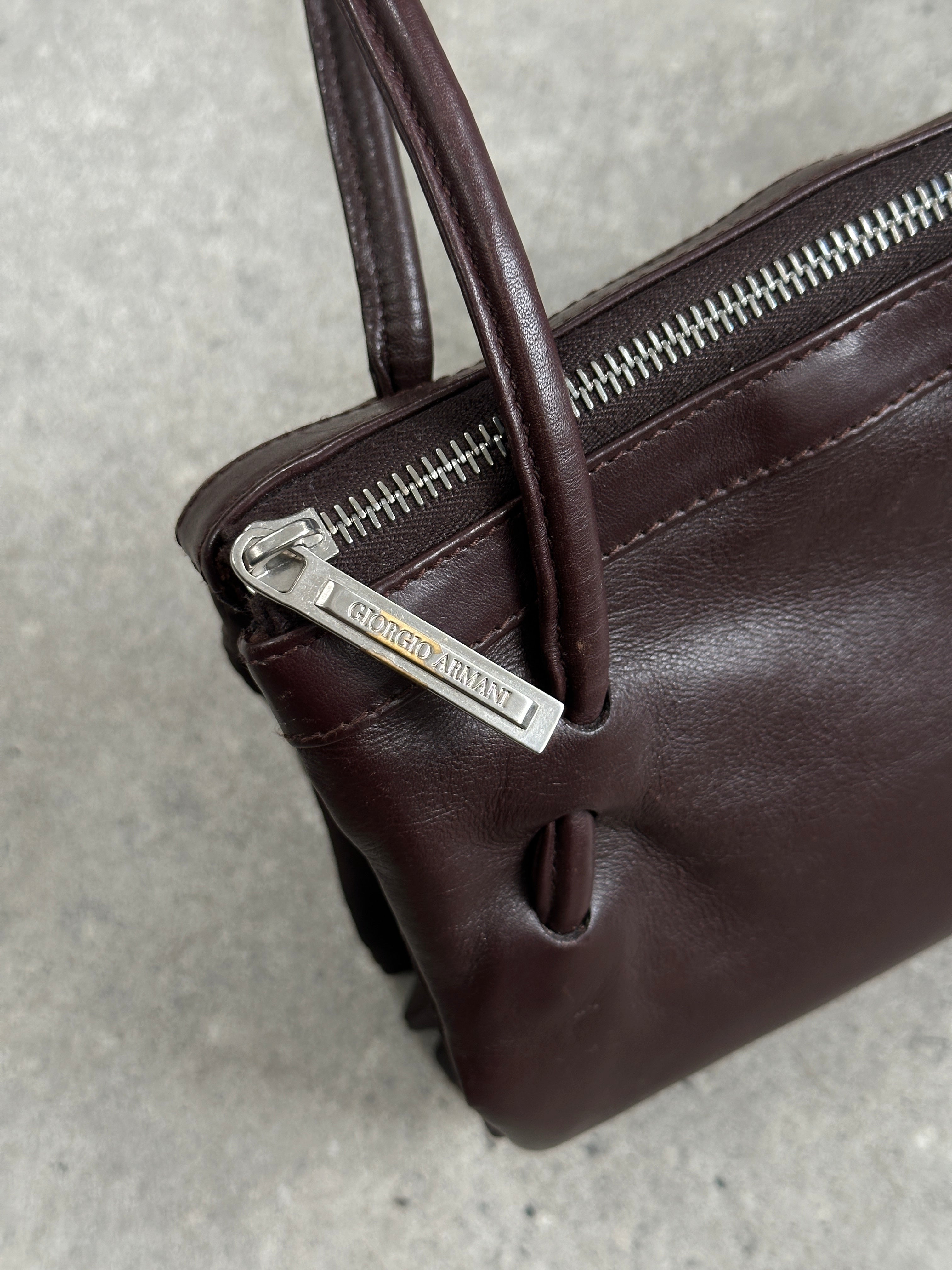Giorgio Armani 1990s Leather Minimal Shoulder Bag