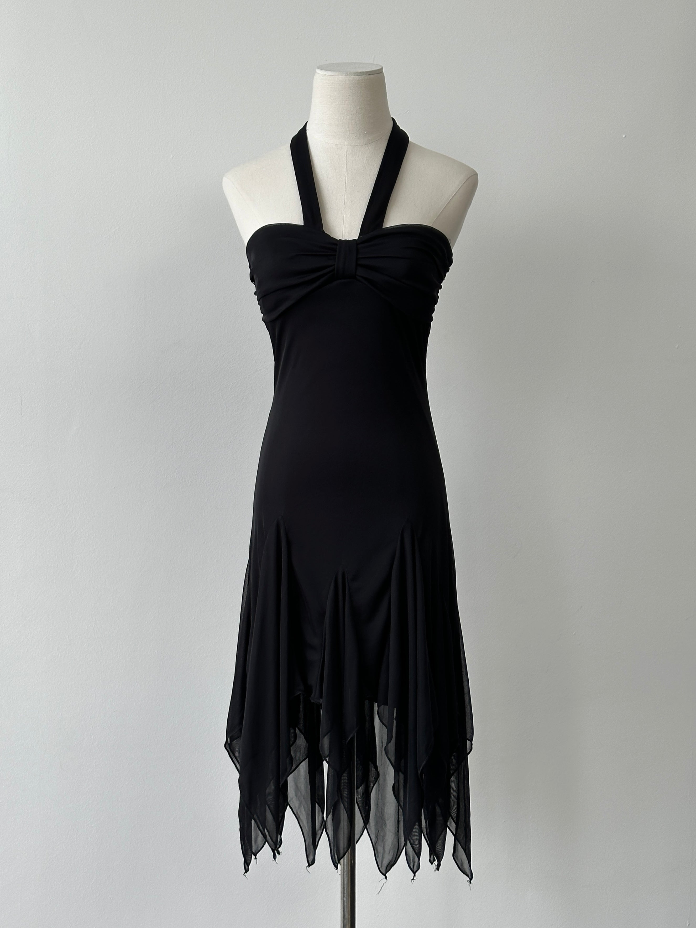 USA Vintage 2000s Halterneck Handkercheif Midi Dress - S
