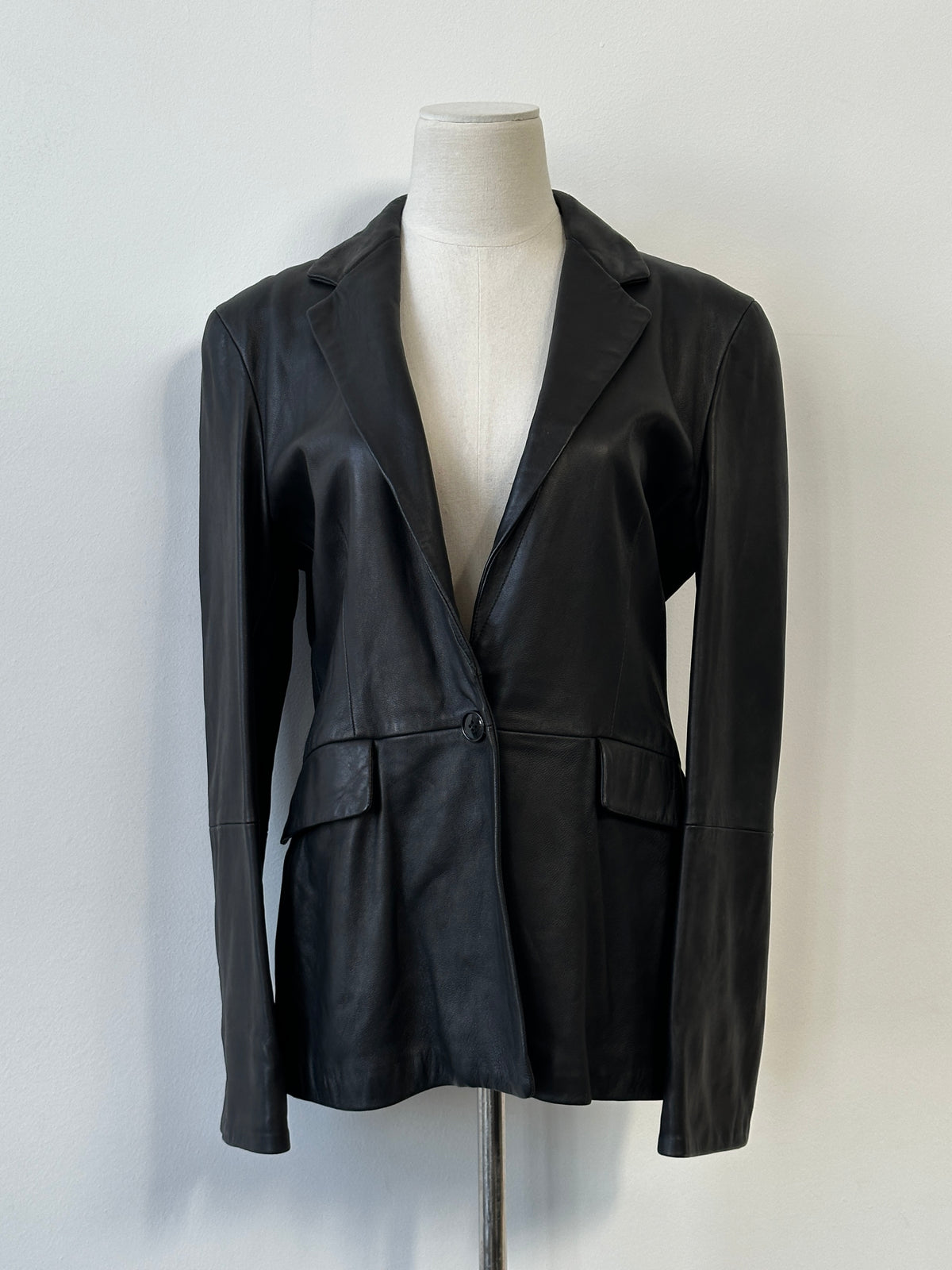 Emporio Armani 1990s Fitted Lamb Leather Jacket - S