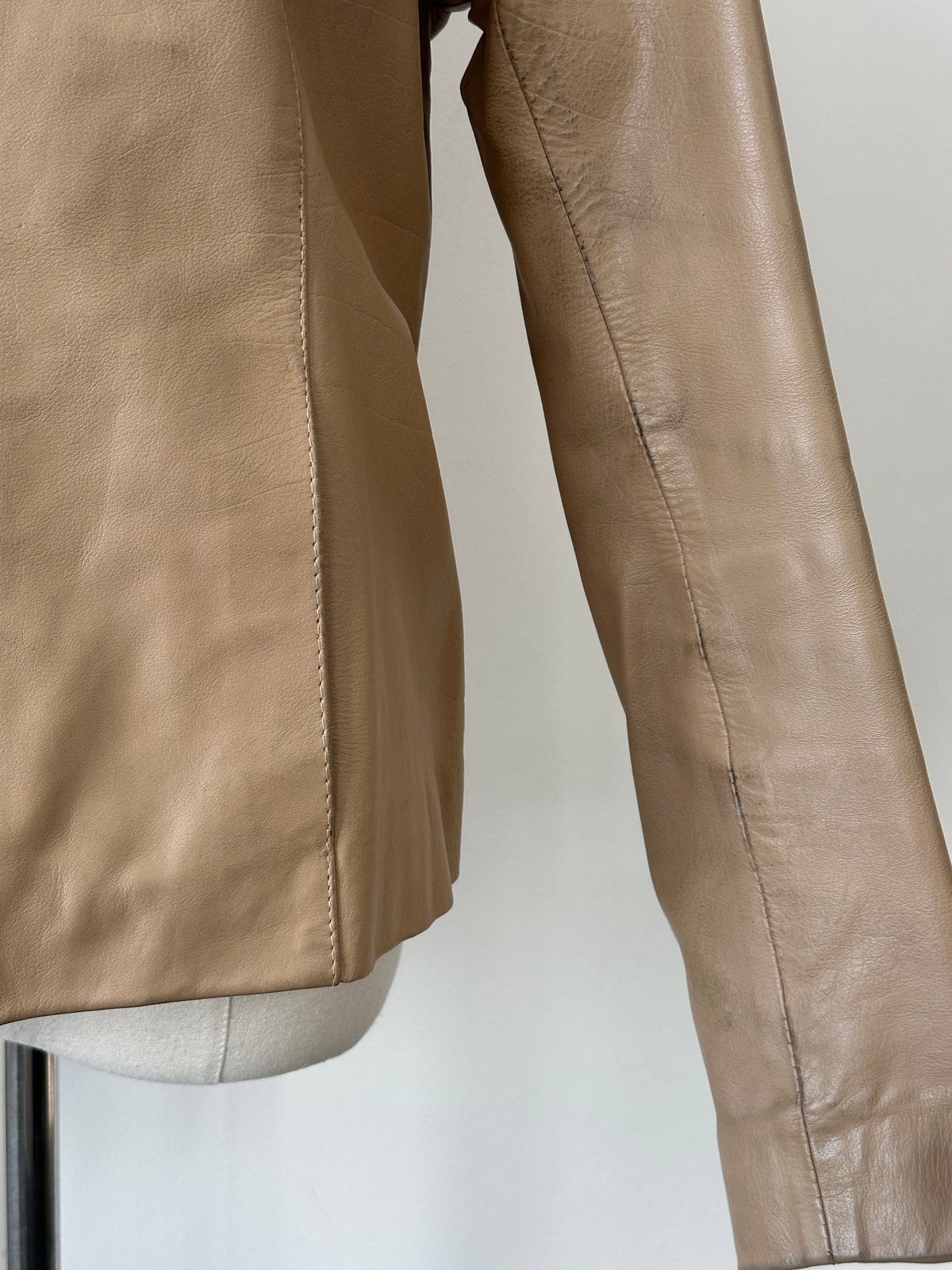 Vintage 1990s Fitted Moto Leather Jacket - S-M
