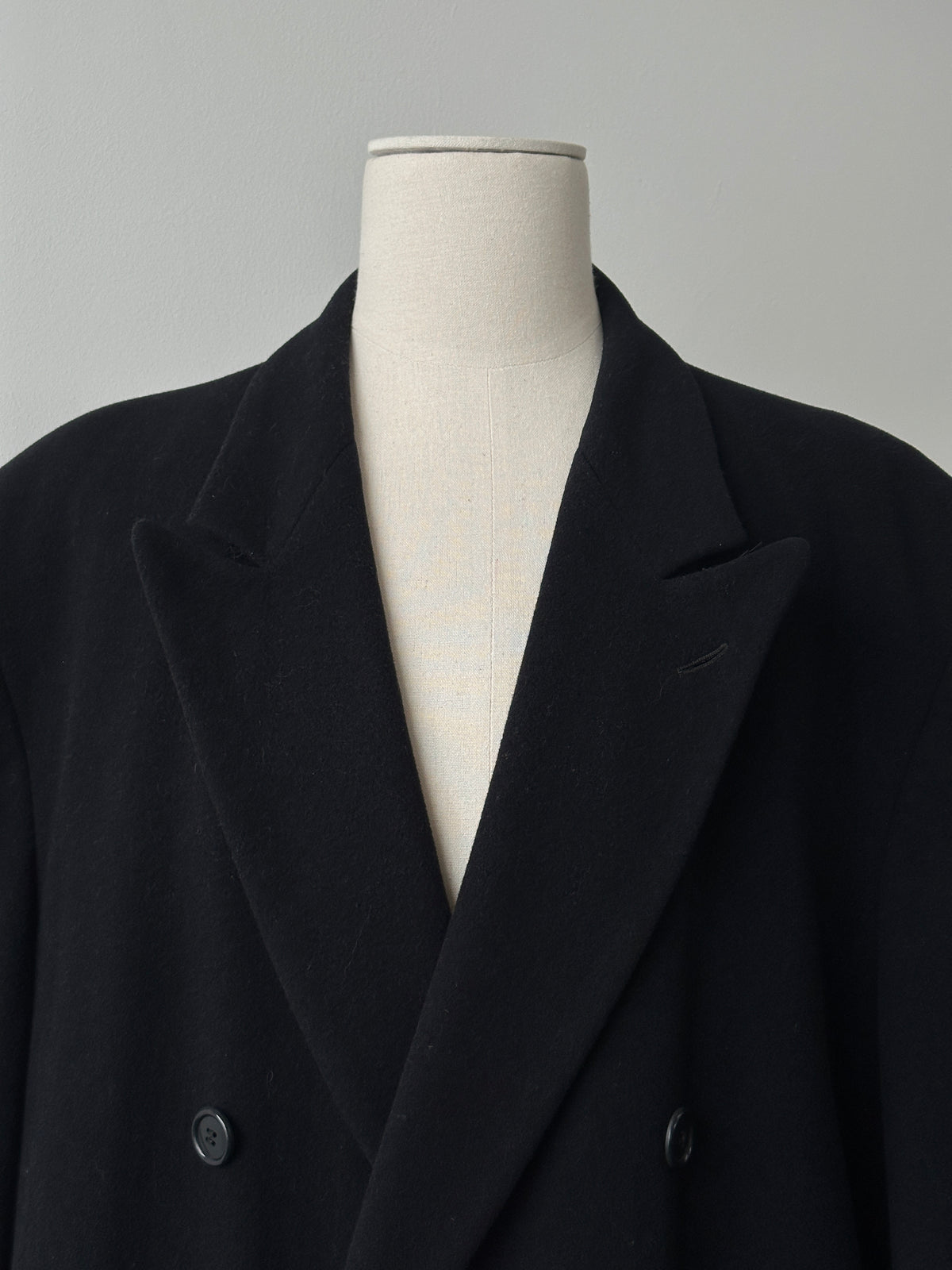 Pierre Cardin 1990s Wool Cashmere Double Breasted Coat - XXL