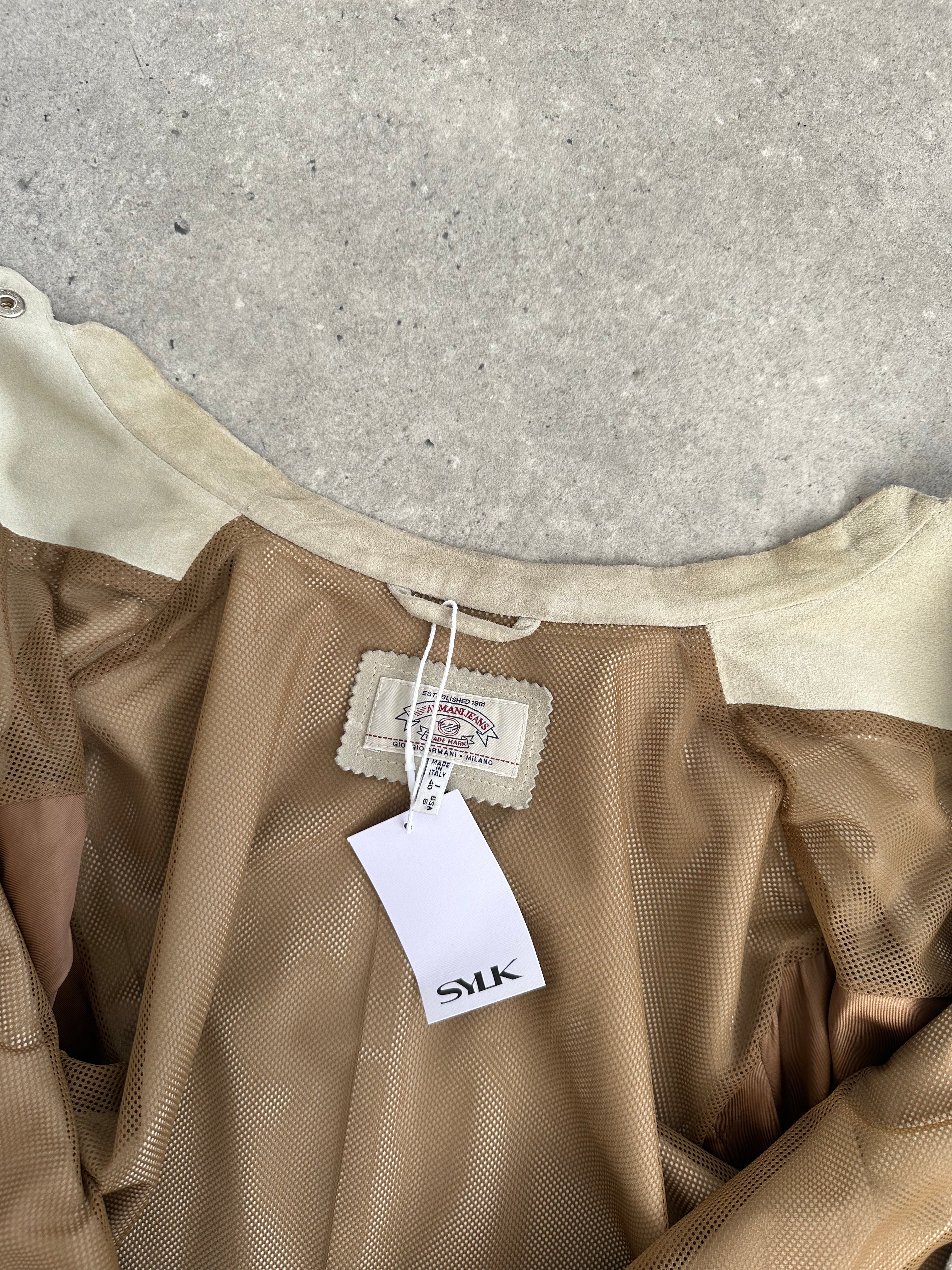 Armani Jeans 1990s Suede Fitted Jacket - S