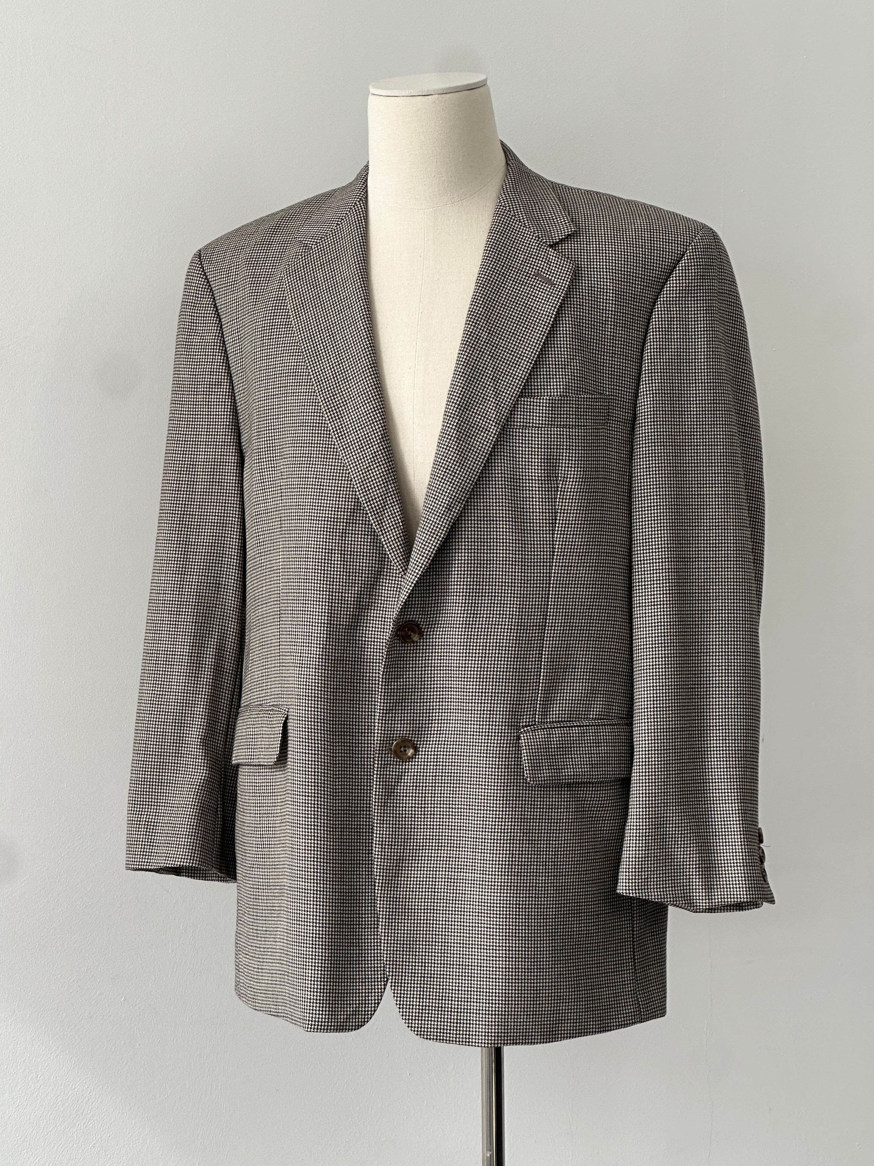 Ralph Lauren 1990s Dogtooth Check Single Breasted Blazer - 44R