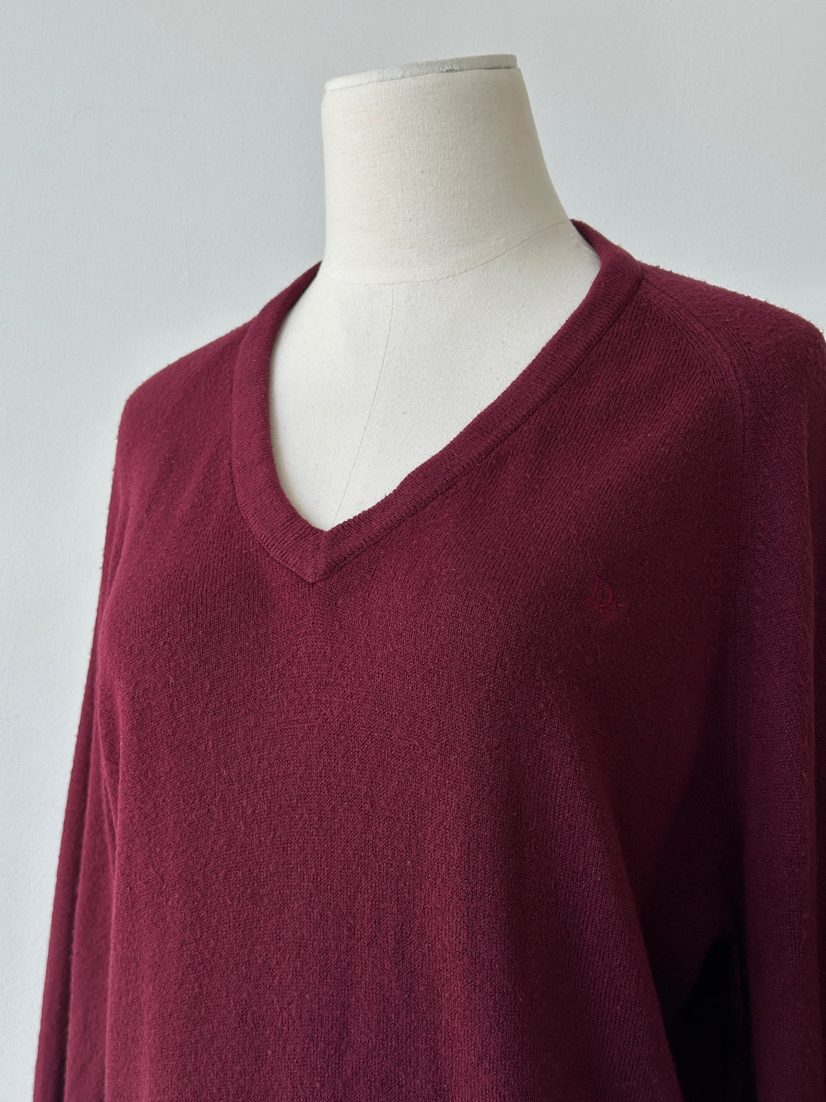 Christian Dior 1990s V Neck Logo Jumper - M