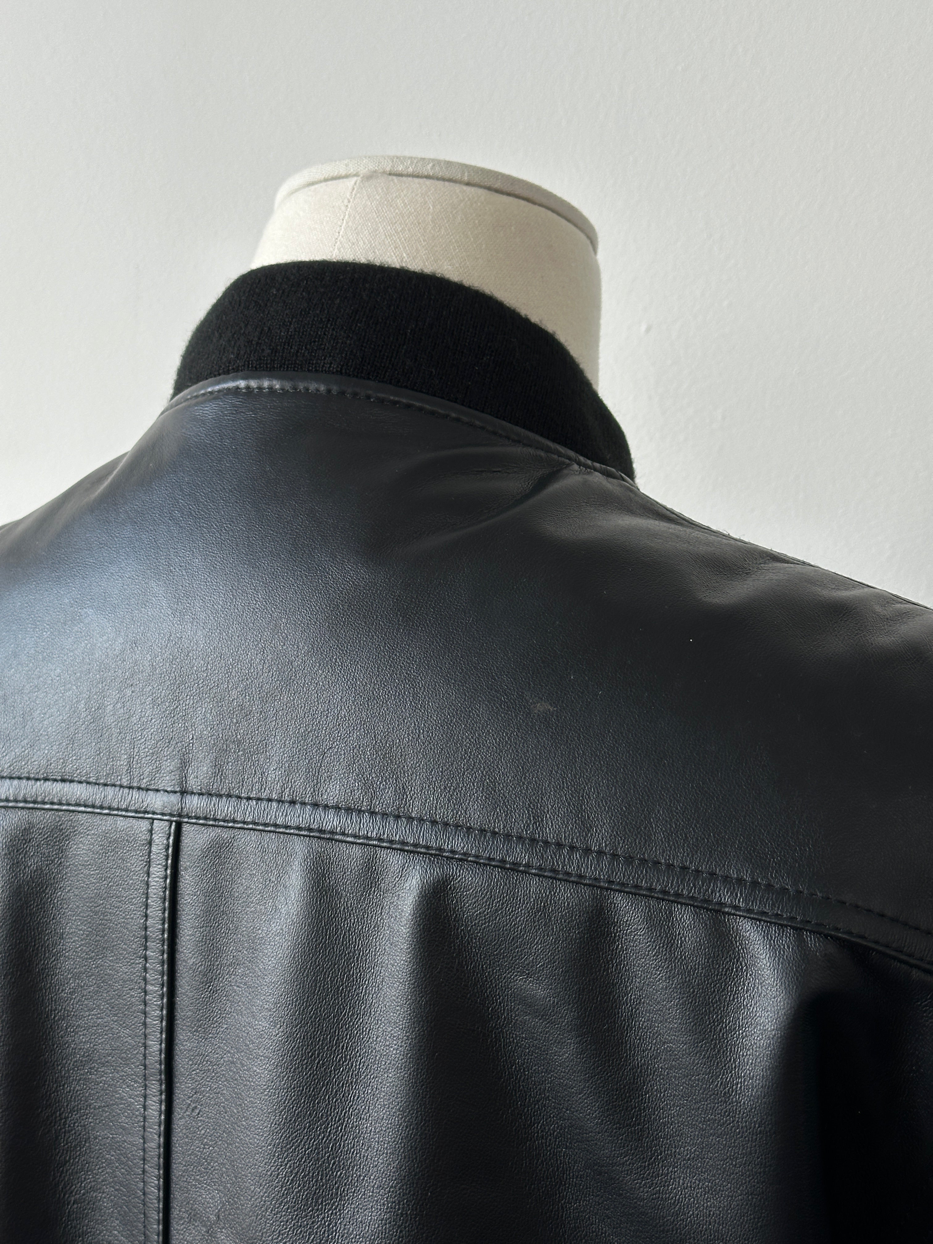 Vintage 1990s Leather Bomber Jacket - L