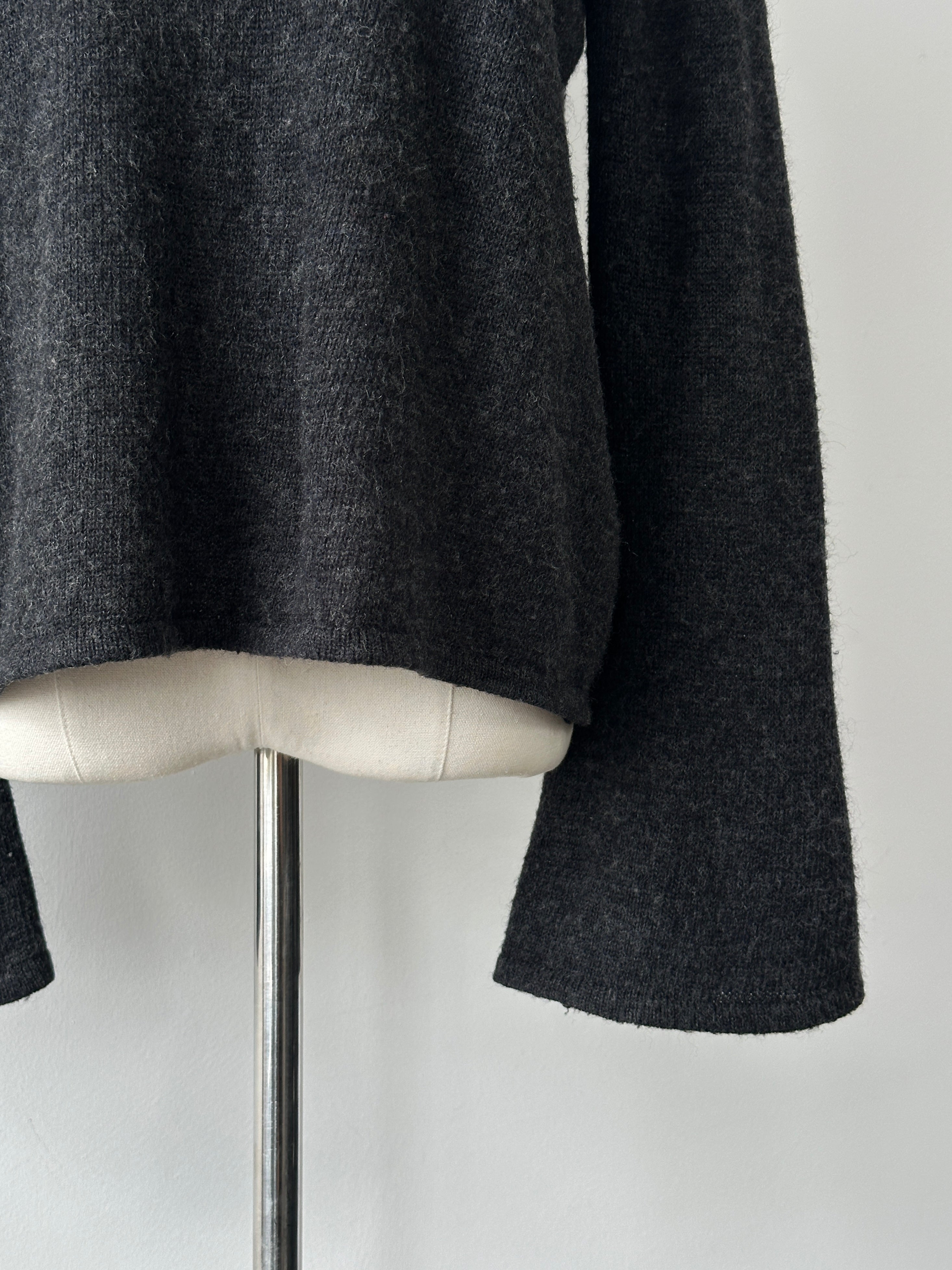 Emporio Armani 1990s Shetland Wool Boxy Bell Sleeve Jumper - M-L
