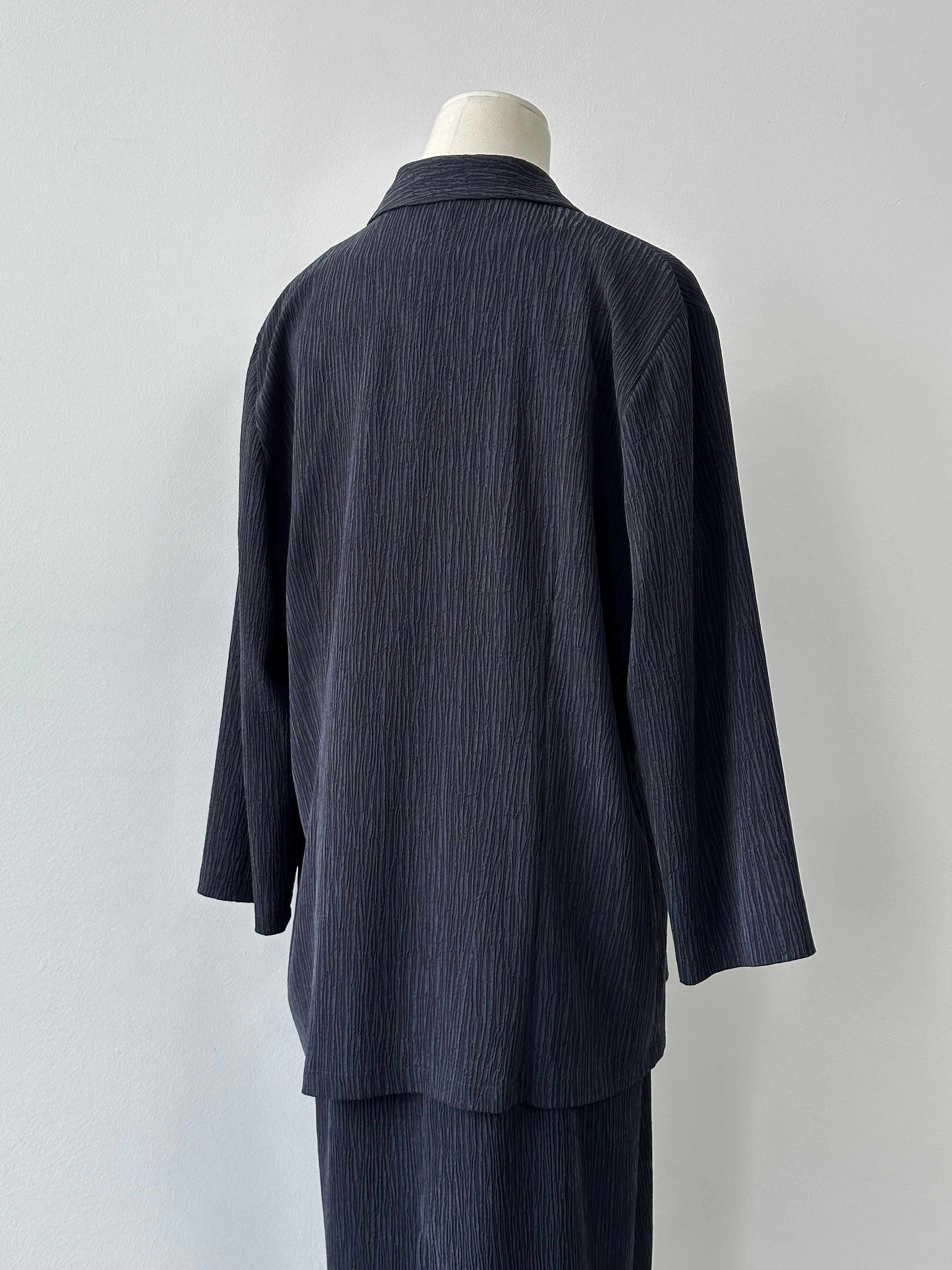 St Michael 1990s cupro textured two-piece set in size large, featuring a stylish vintage design and soft fabric texture.