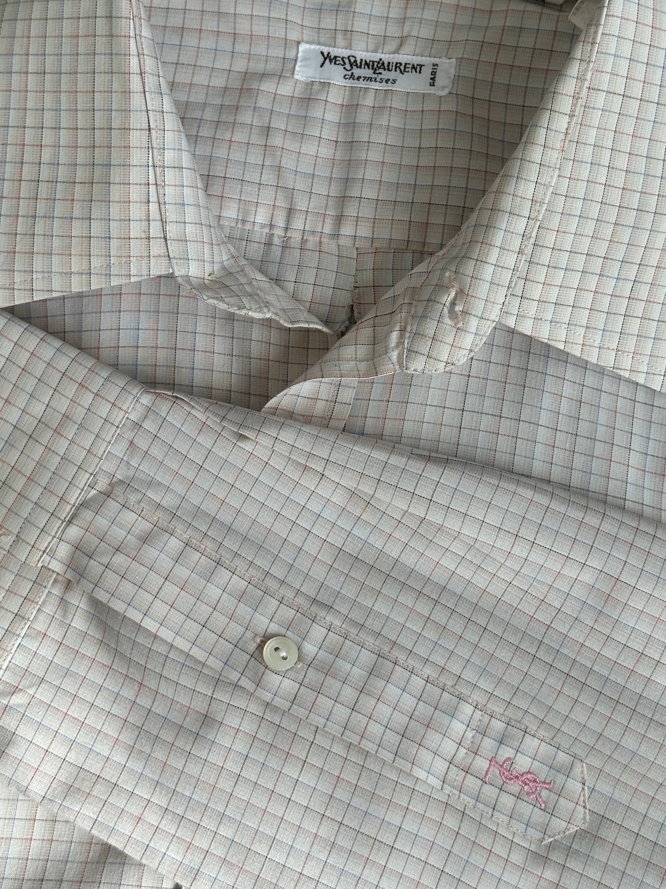 Yves Saint Laurent Chemises 1990s Cotton Check Shirt - M
