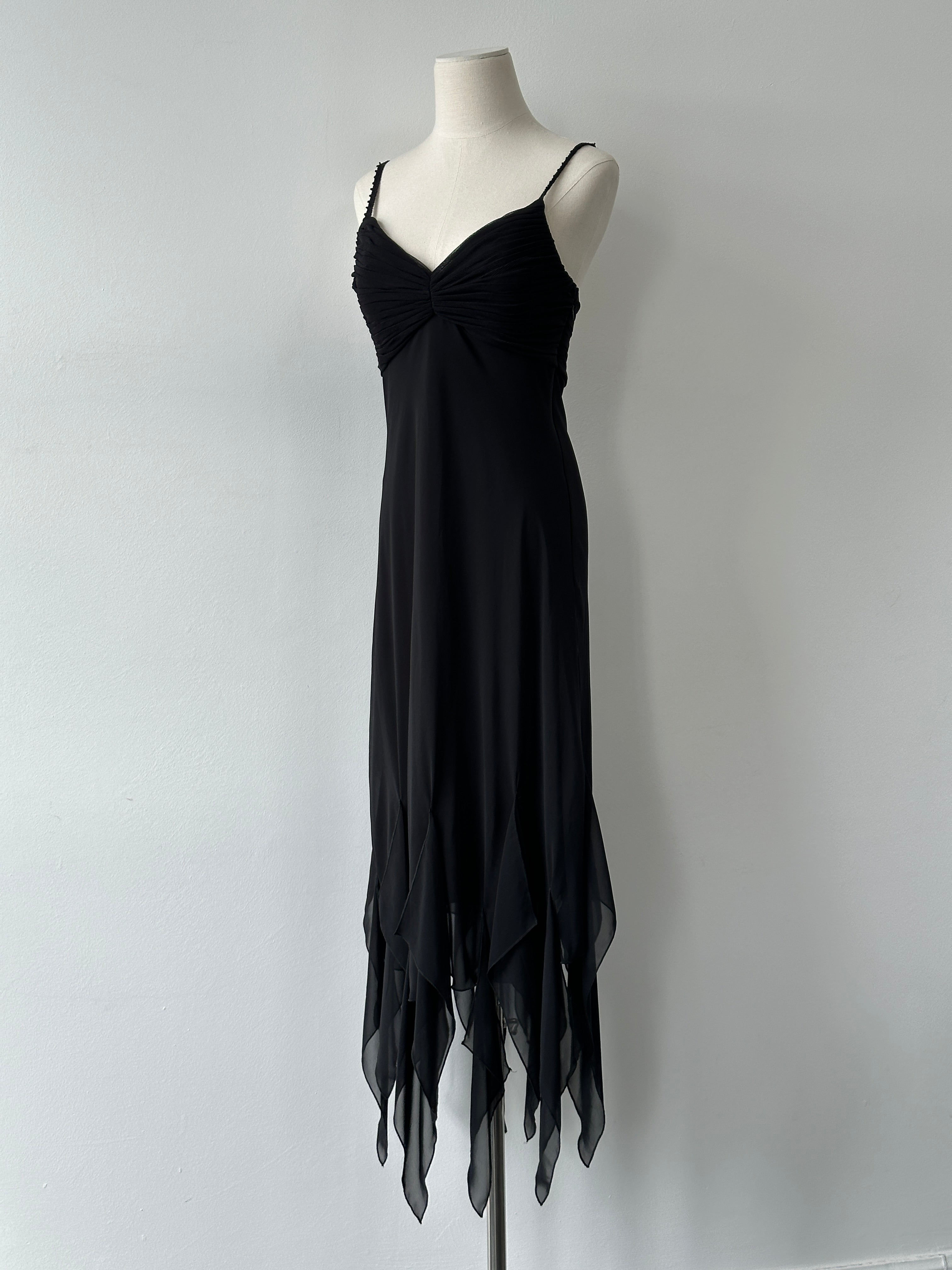 Vintage 2000s Sheer Asymmetrical Maxi Dress - S-M