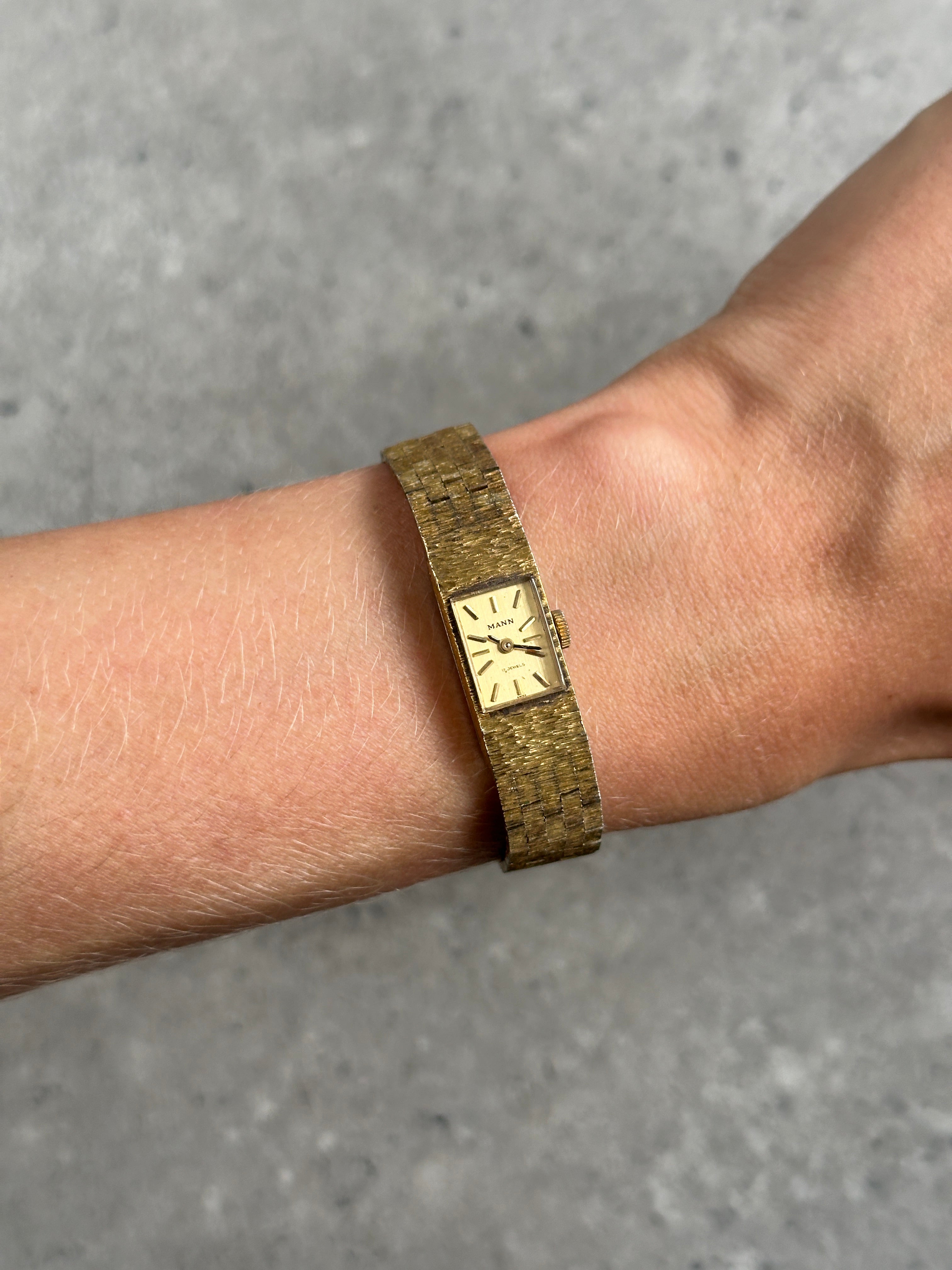 Mann 1970s Swiss 17 Jewel Mechanical Bracelet Watch