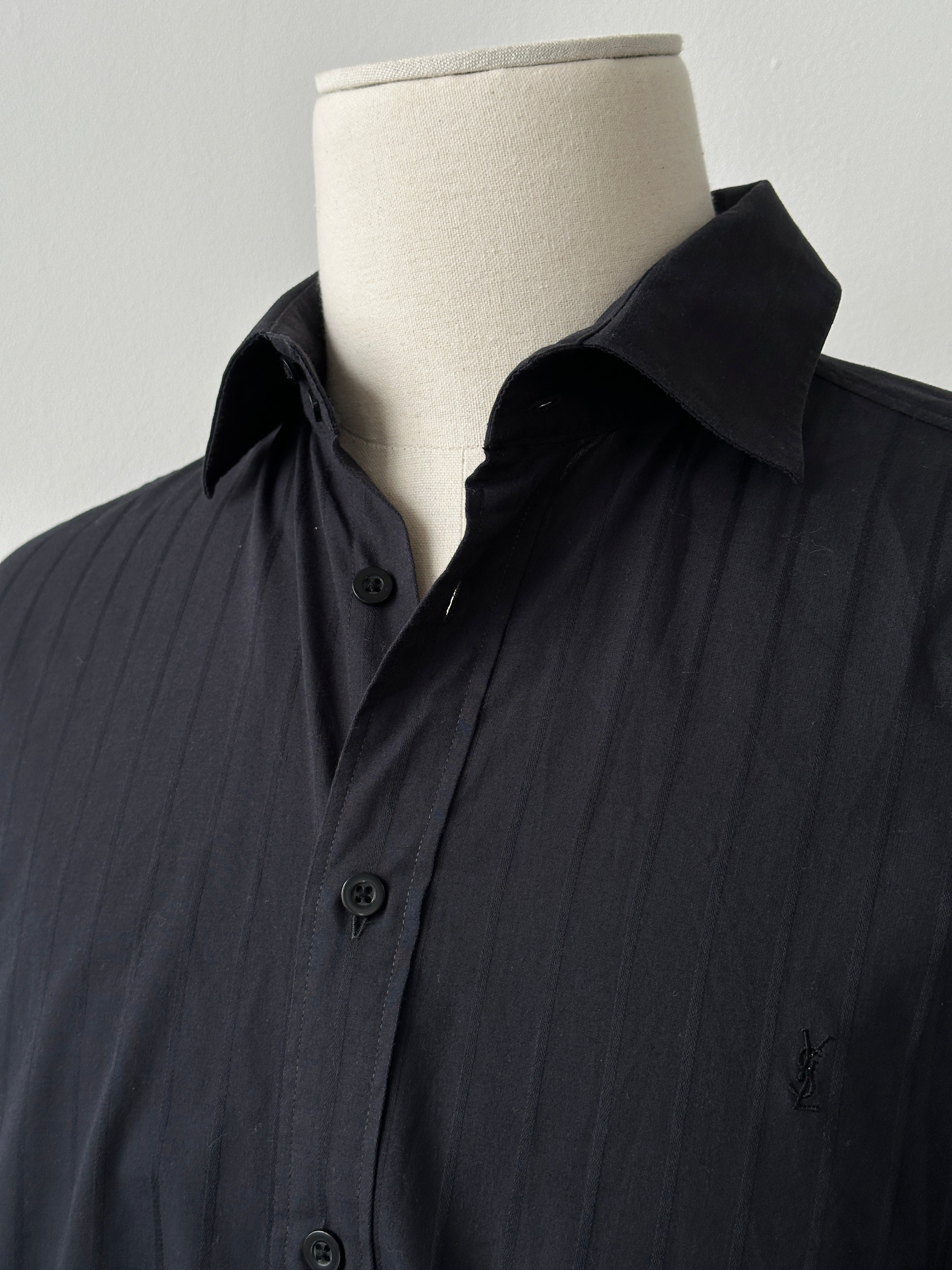 Yves Saint Laurent Pour Homme 1990s Cotton Striped Shirt - L-XL