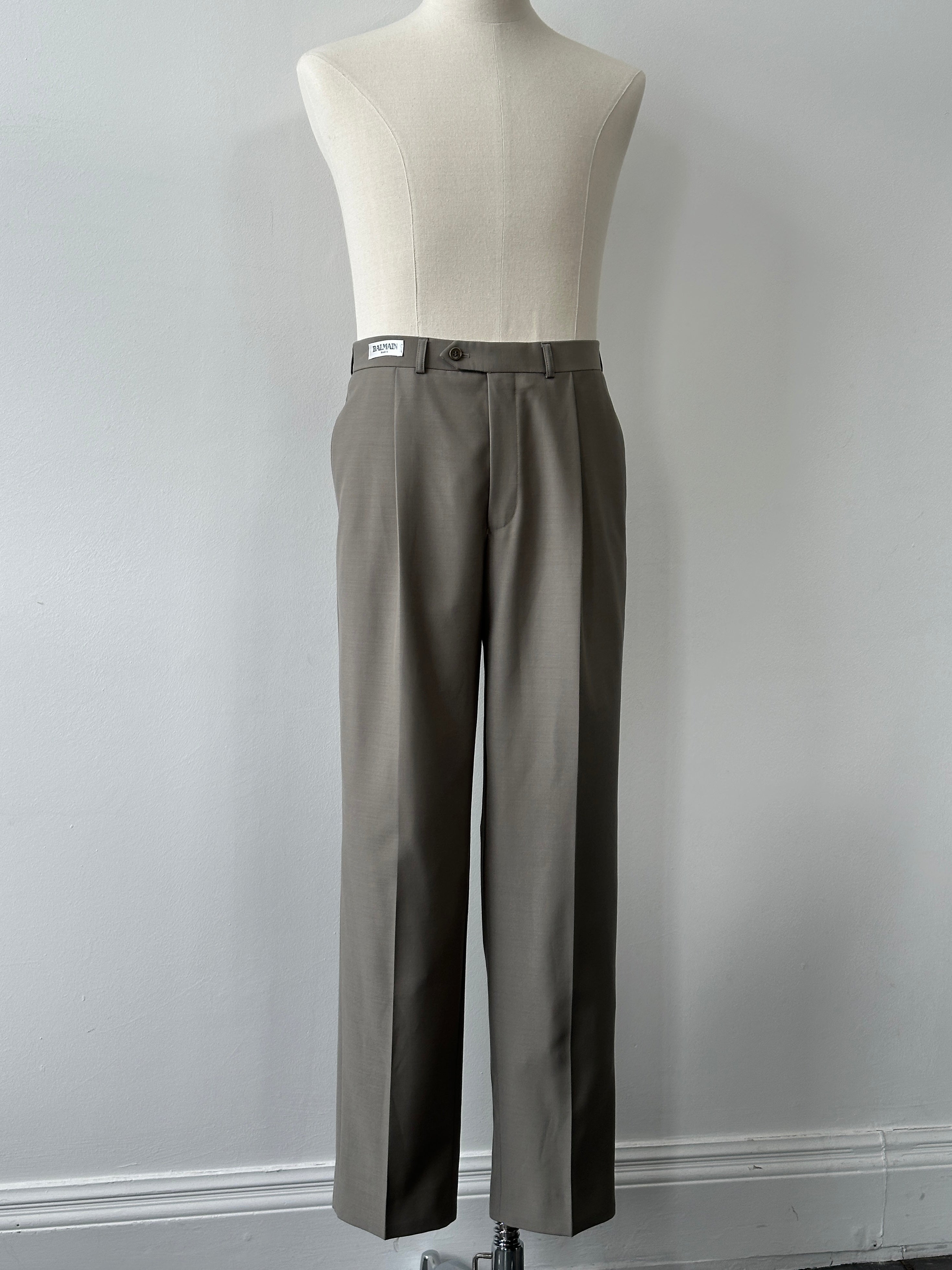 Balmain 2000s Wool Straight Leg Trousers - W32