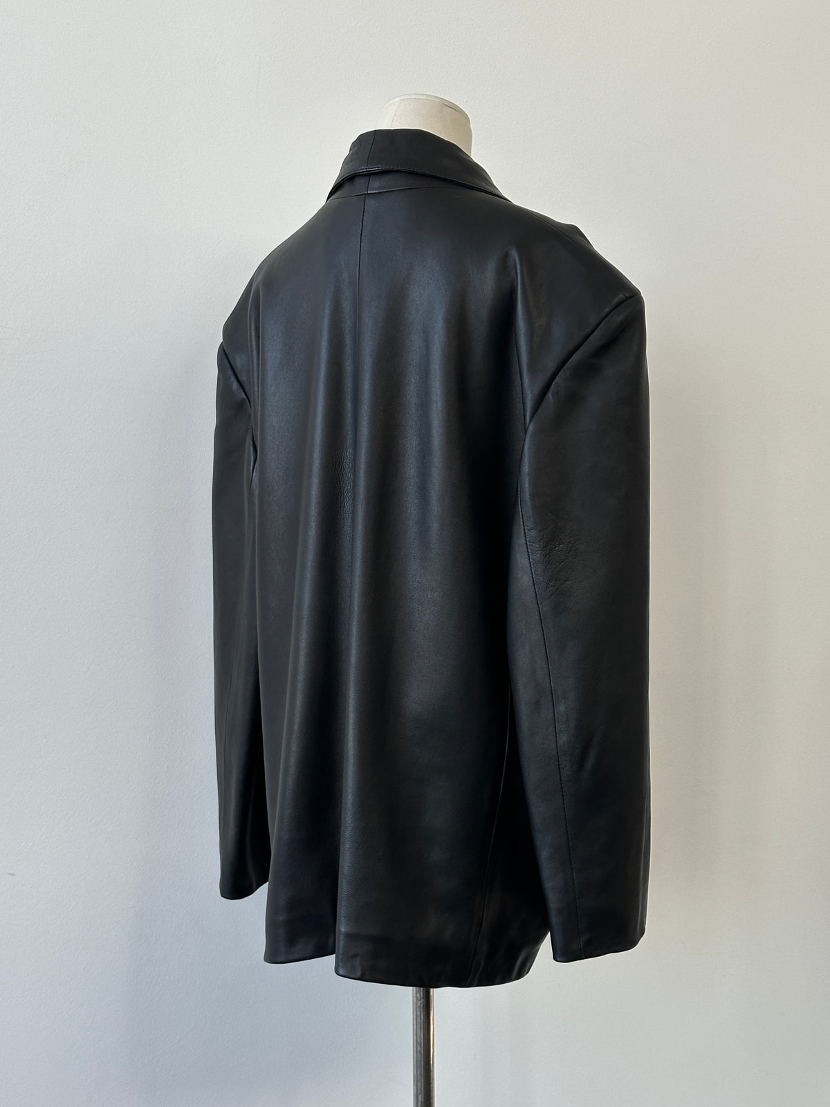 Vintage 1990s Oversized Smooth Leather Jacket - XL-XXL