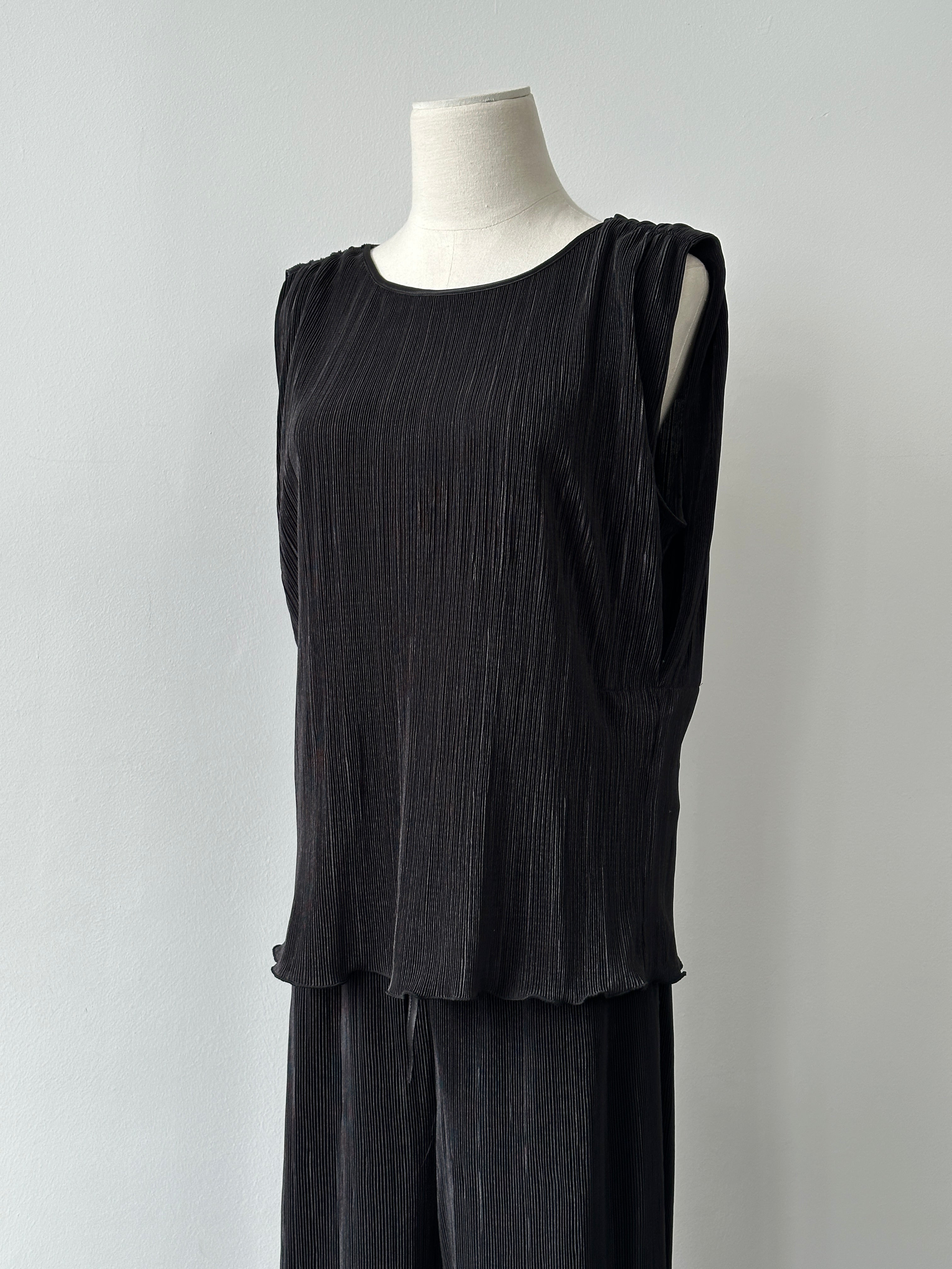 DKNY 2000s Pleated Wide Leg Two Piece Set - M/W28