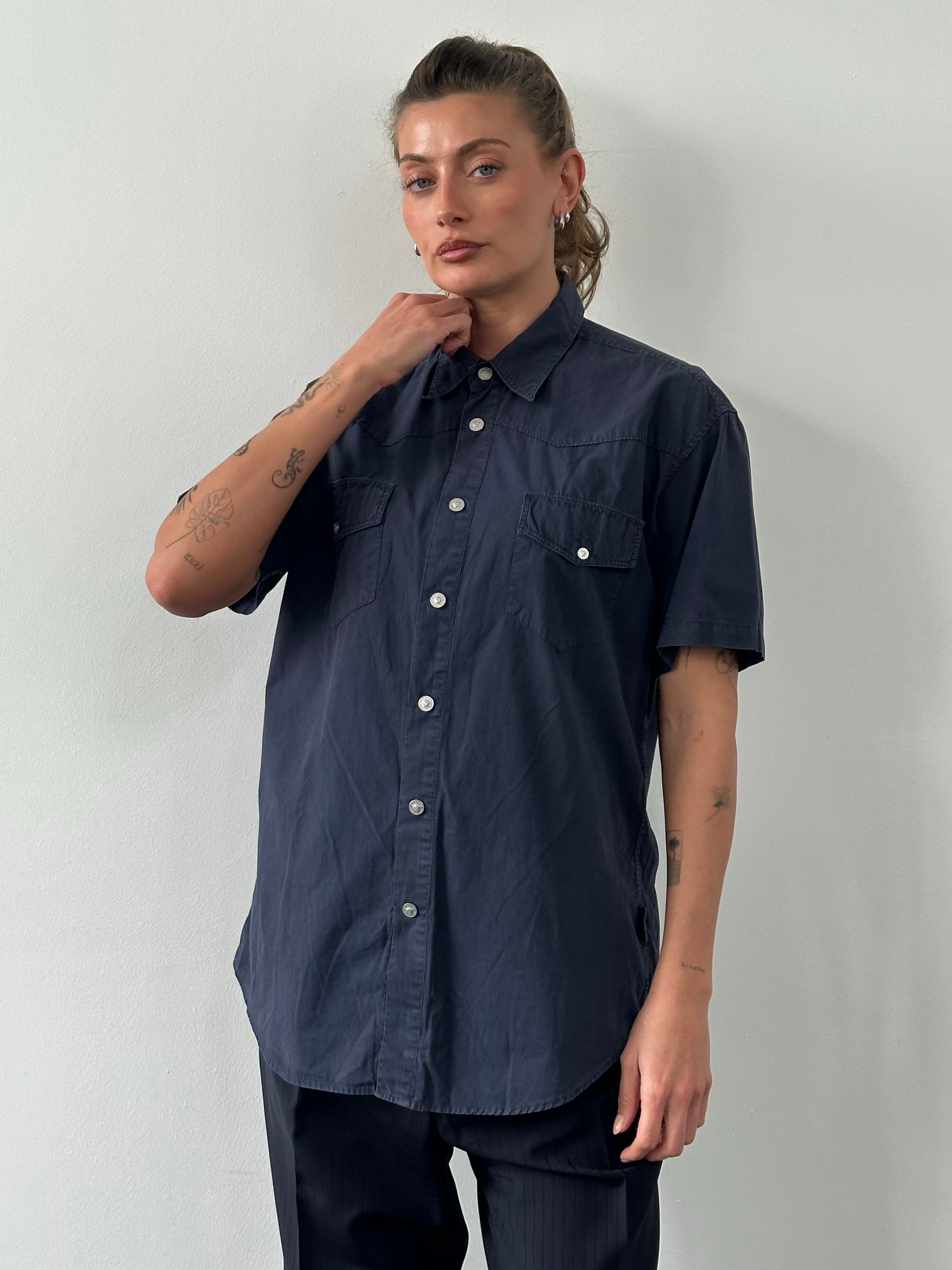 Versace Jeans Couture 1990s Pure Cotton Short Sleeve Shirt - L