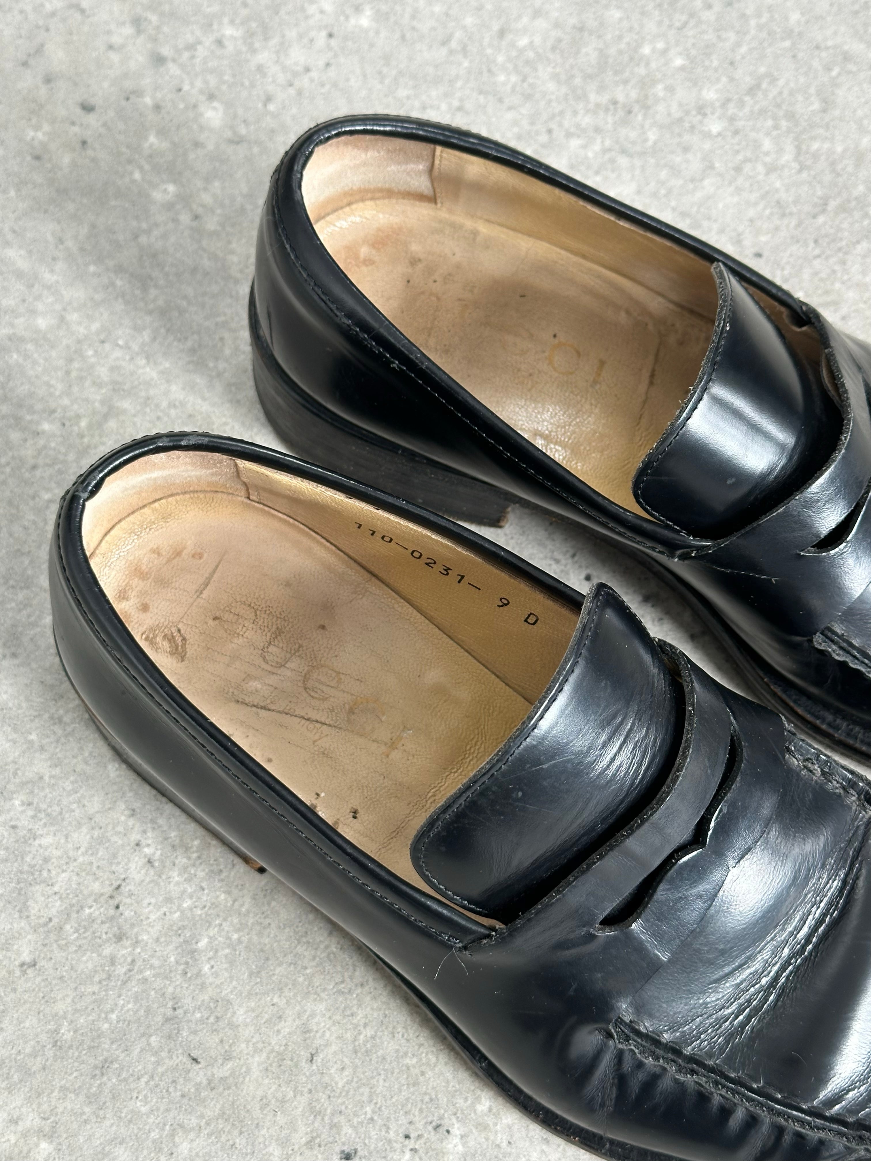 Gucci 2000s Leather Square Toe Loafers -