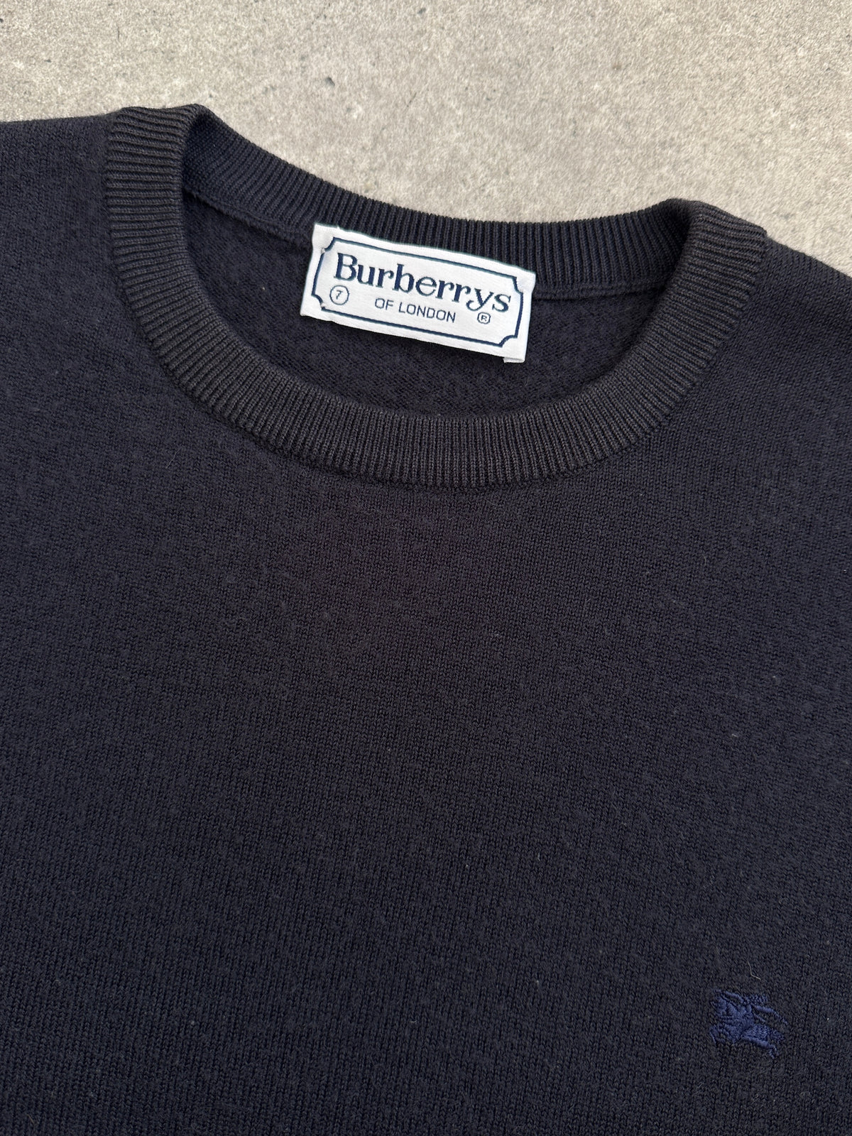 Burberrys 1990s Merino Wool Logo Jumper - M