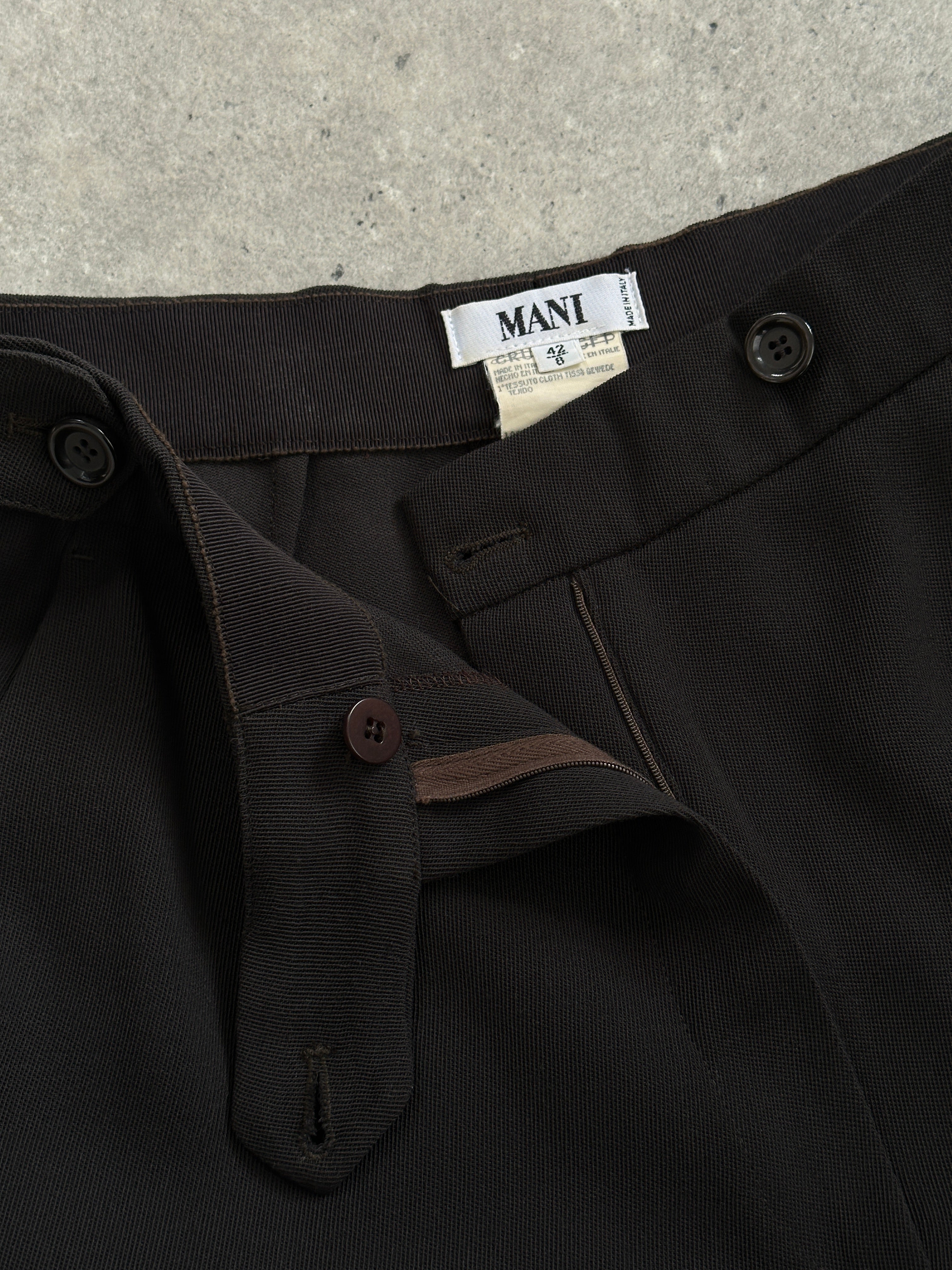 Mani 1990s Pure Wool Straight Leg Trousers - W26