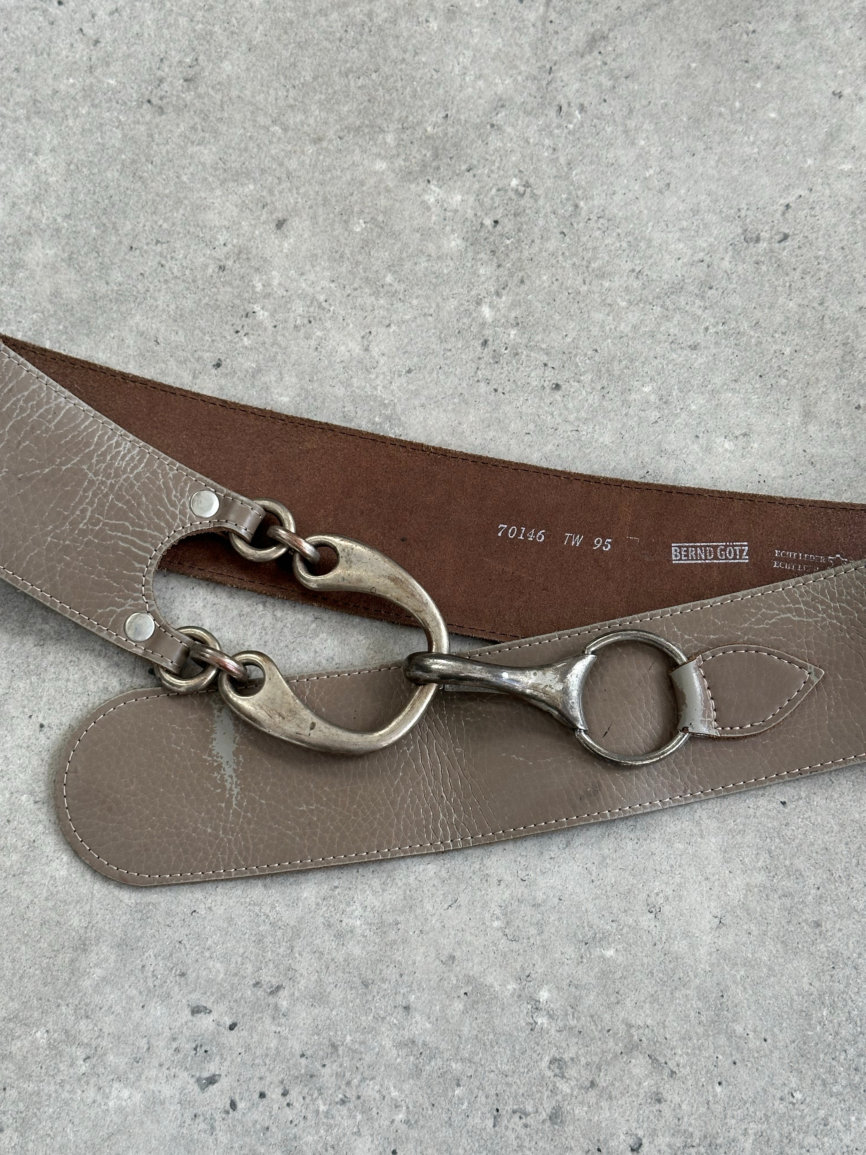 Vintage 1990s Chunky Leather Hip Belt - W38