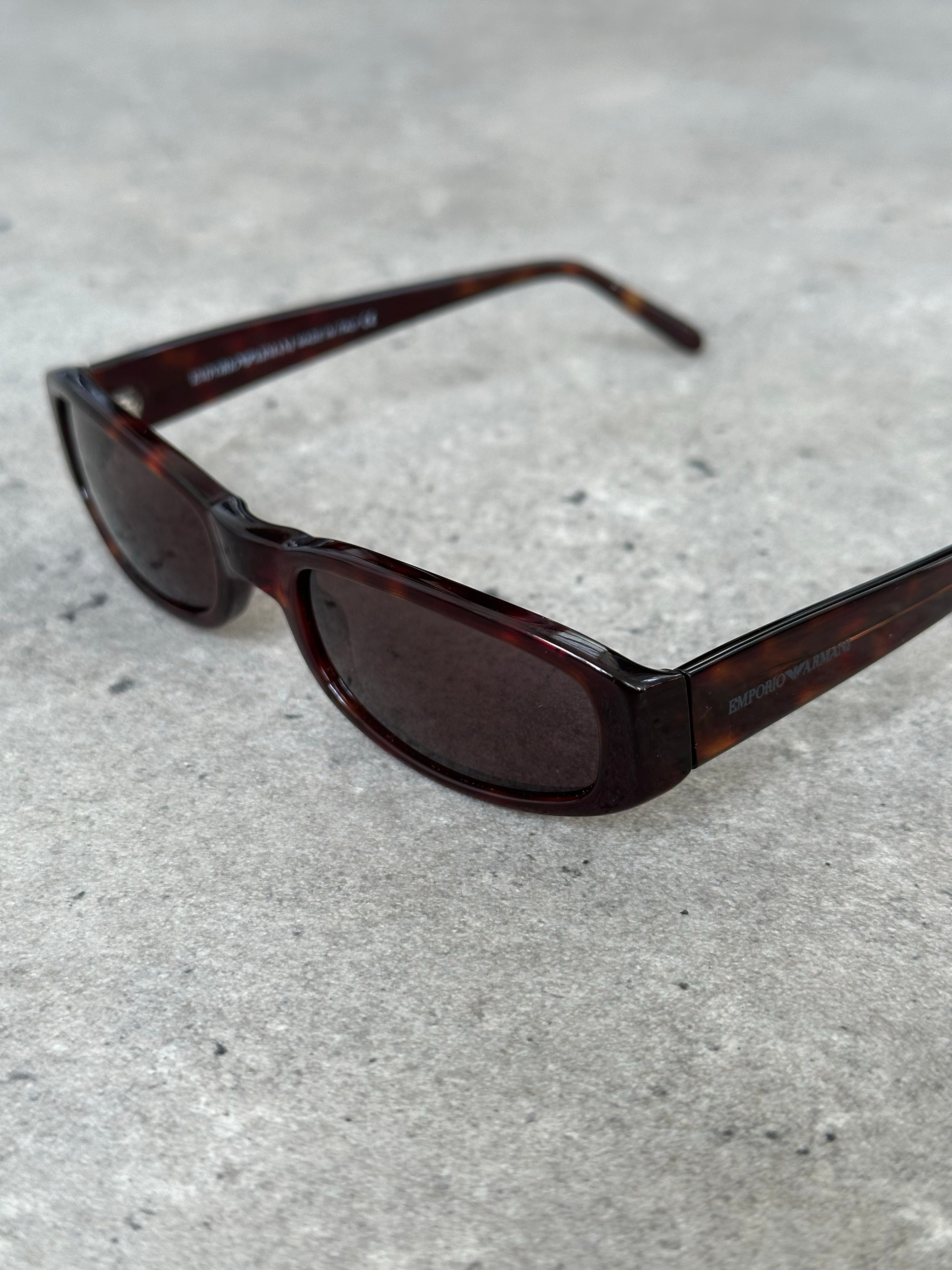 Emporio Armani 1990s Tortoiseshell Rectangle Mini Sunglasses