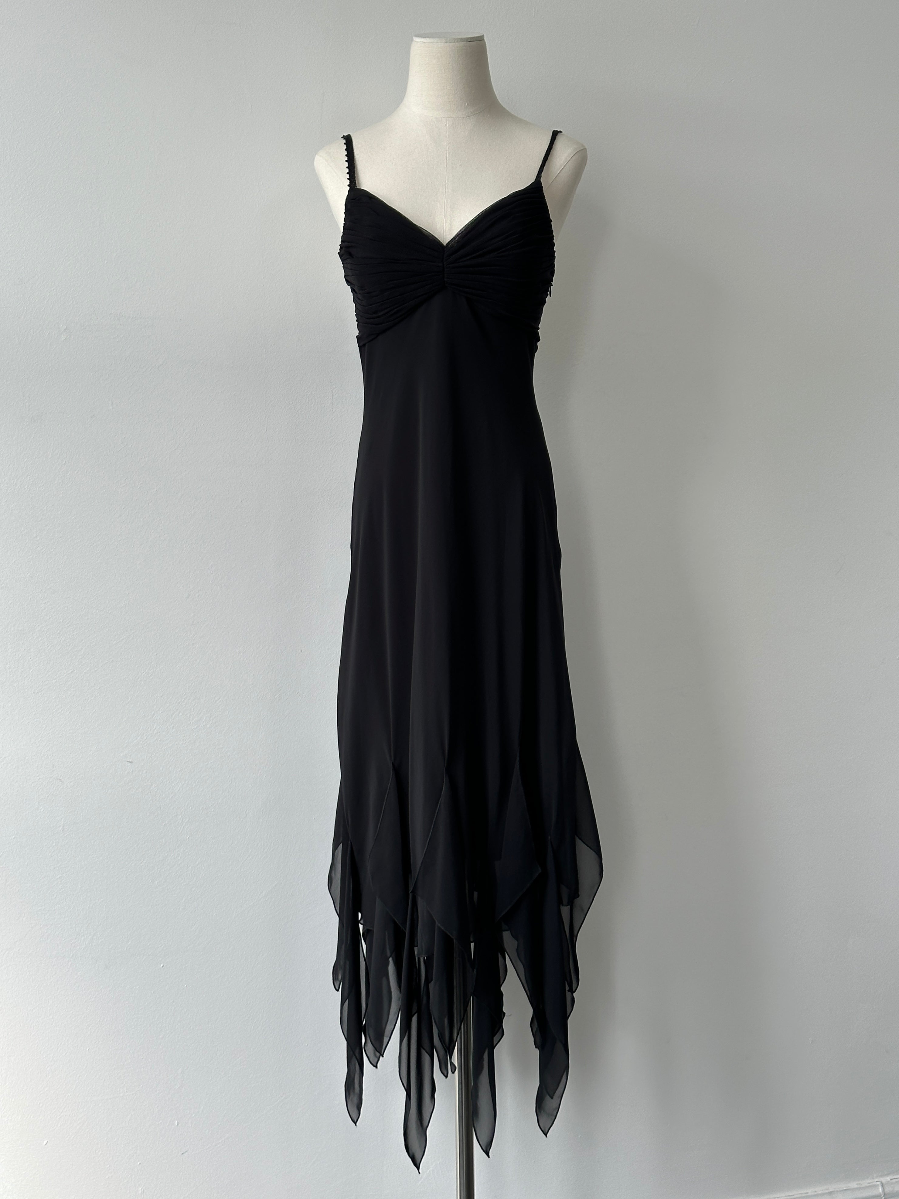Vintage 2000s Sheer Asymmetrical Maxi Dress - S-M
